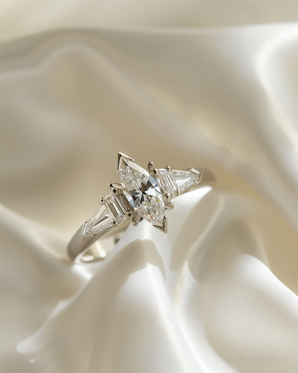 Marquise Cut Lab Diamond Ring