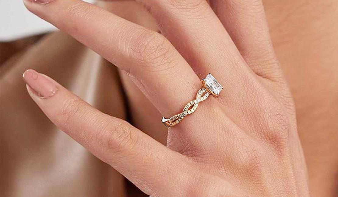 Twist Band Engagement Rings