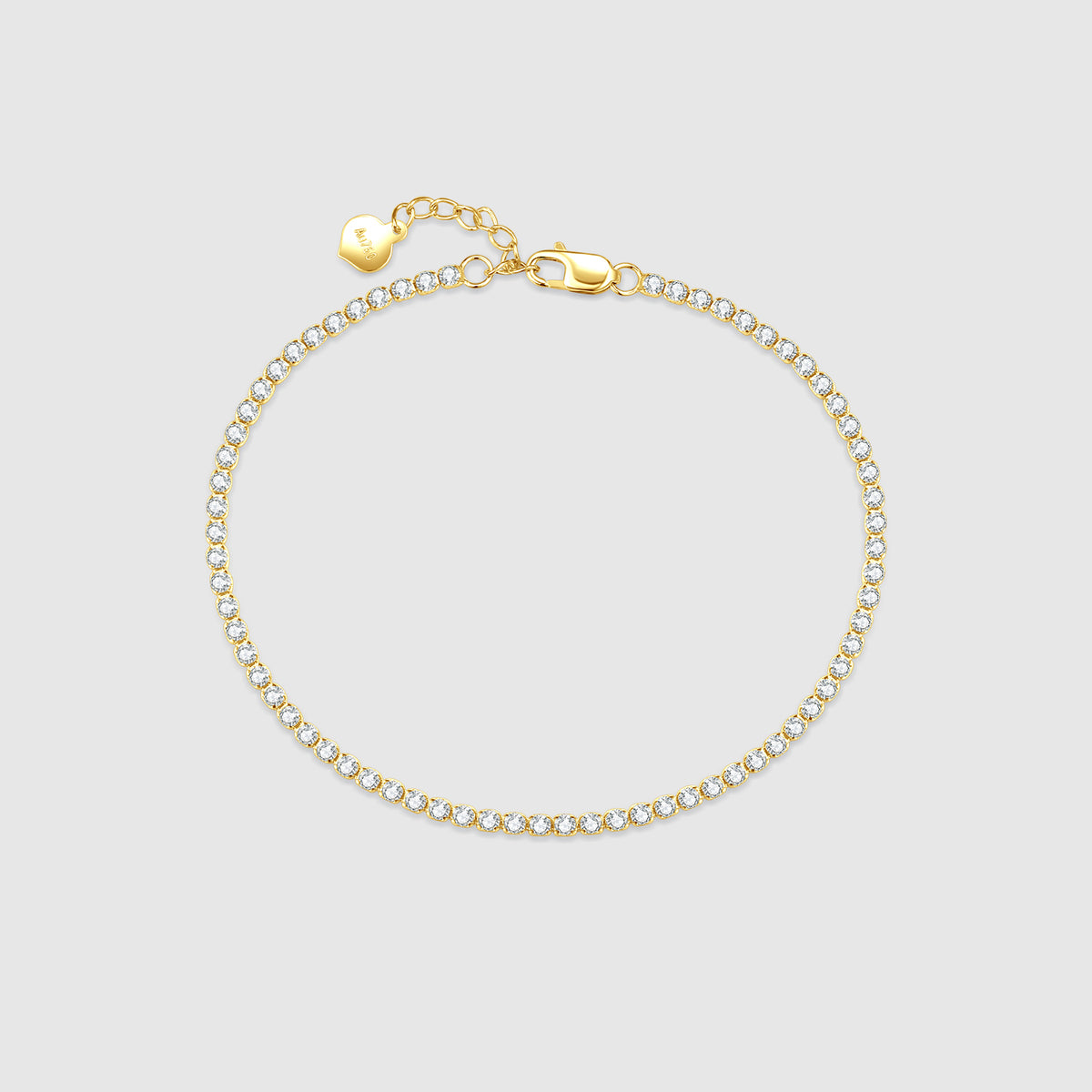 Verstellbares Tennisarmband – goldener, im Labor gezüchteter weißer Diamant 1,6 Karat