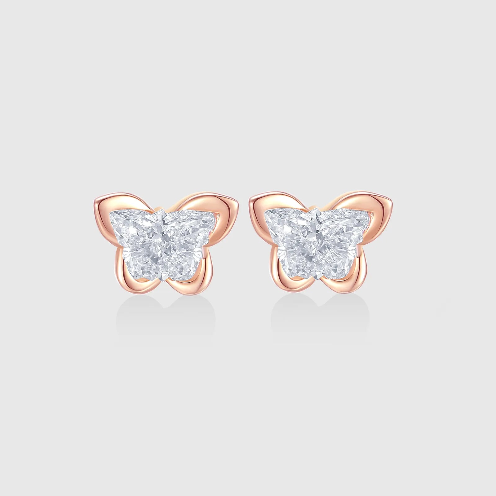 Butterfly Diamond Stud Earring Jewelry Set