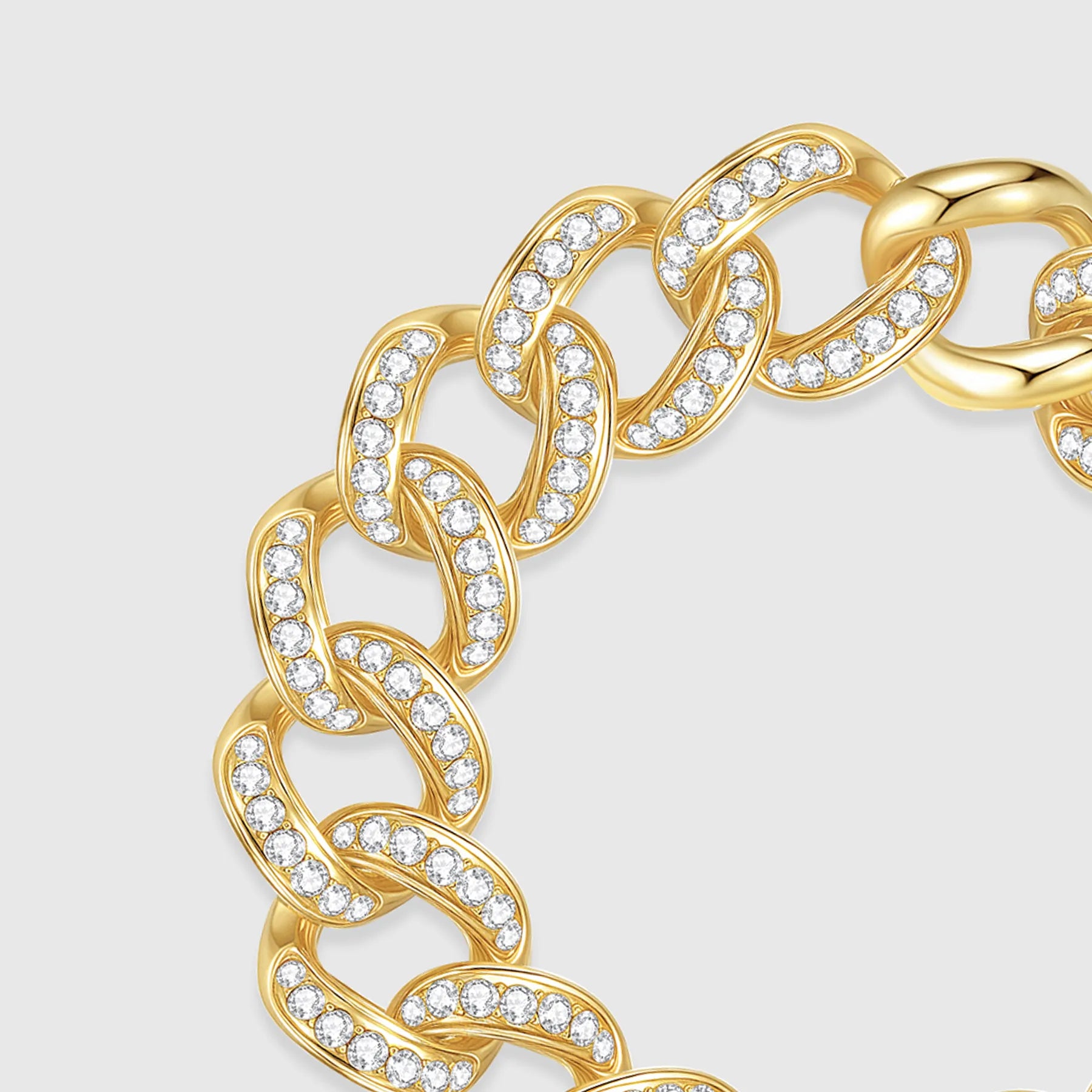 Gold diamond Cuban link bracelet