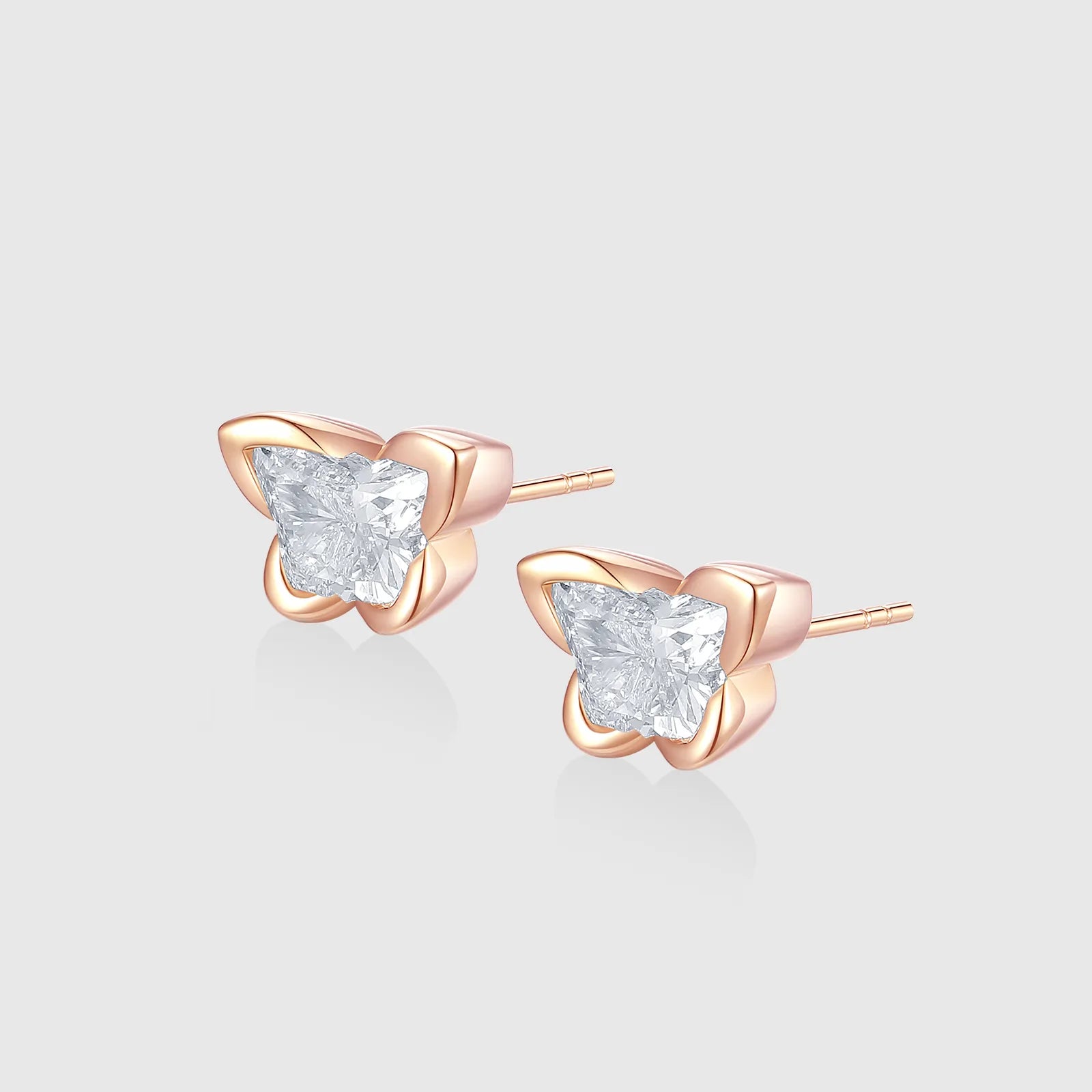 Butterfly Diamond Stud Earring Jewelry Set