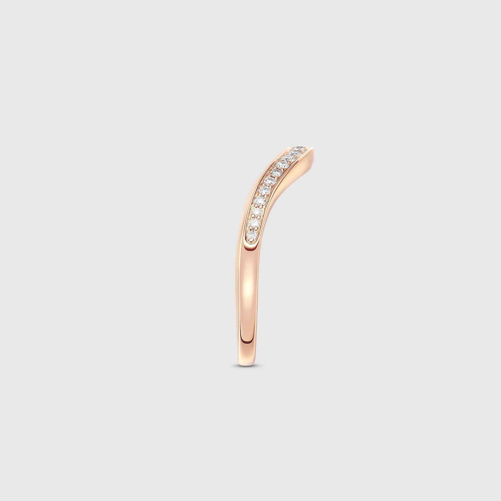 Rose gold curved diamond band ring from BRILLIANT CARATS