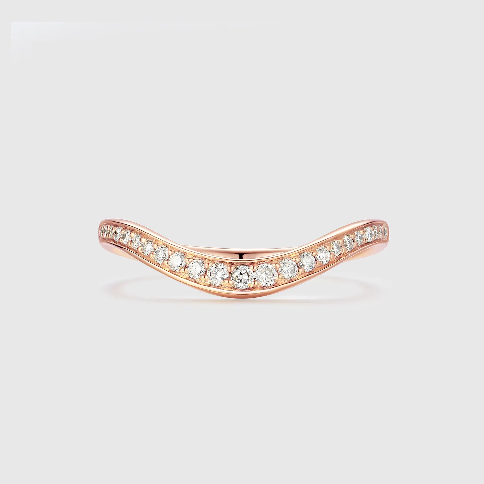 Rose gold curved diamond pave band ring from BRILLIANT CARATS