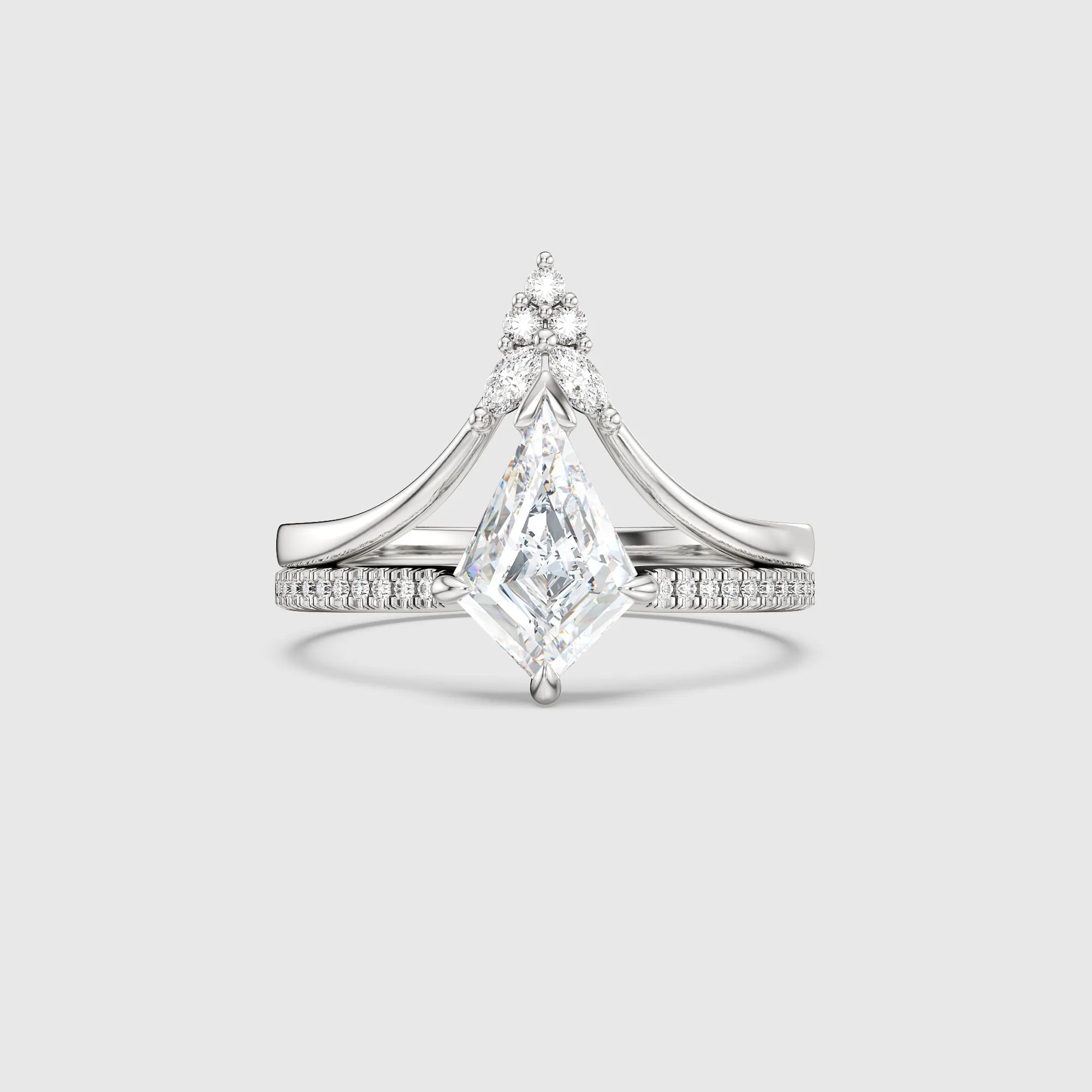 Kite Lab Grown Diamond Radiant Arc Band Bridal Set 2PCs