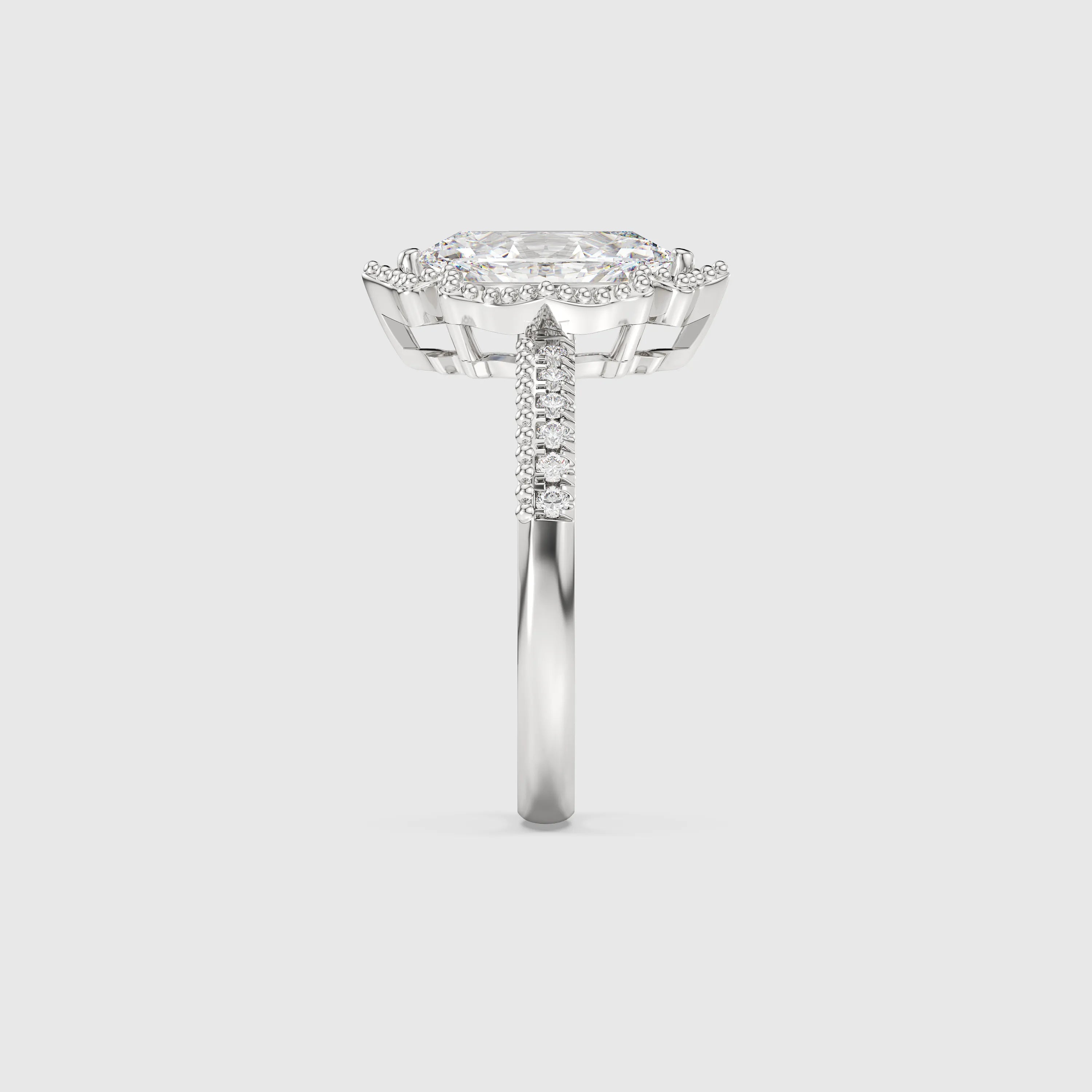 Bague en diamant marquise de style baroque de 1,0 ct