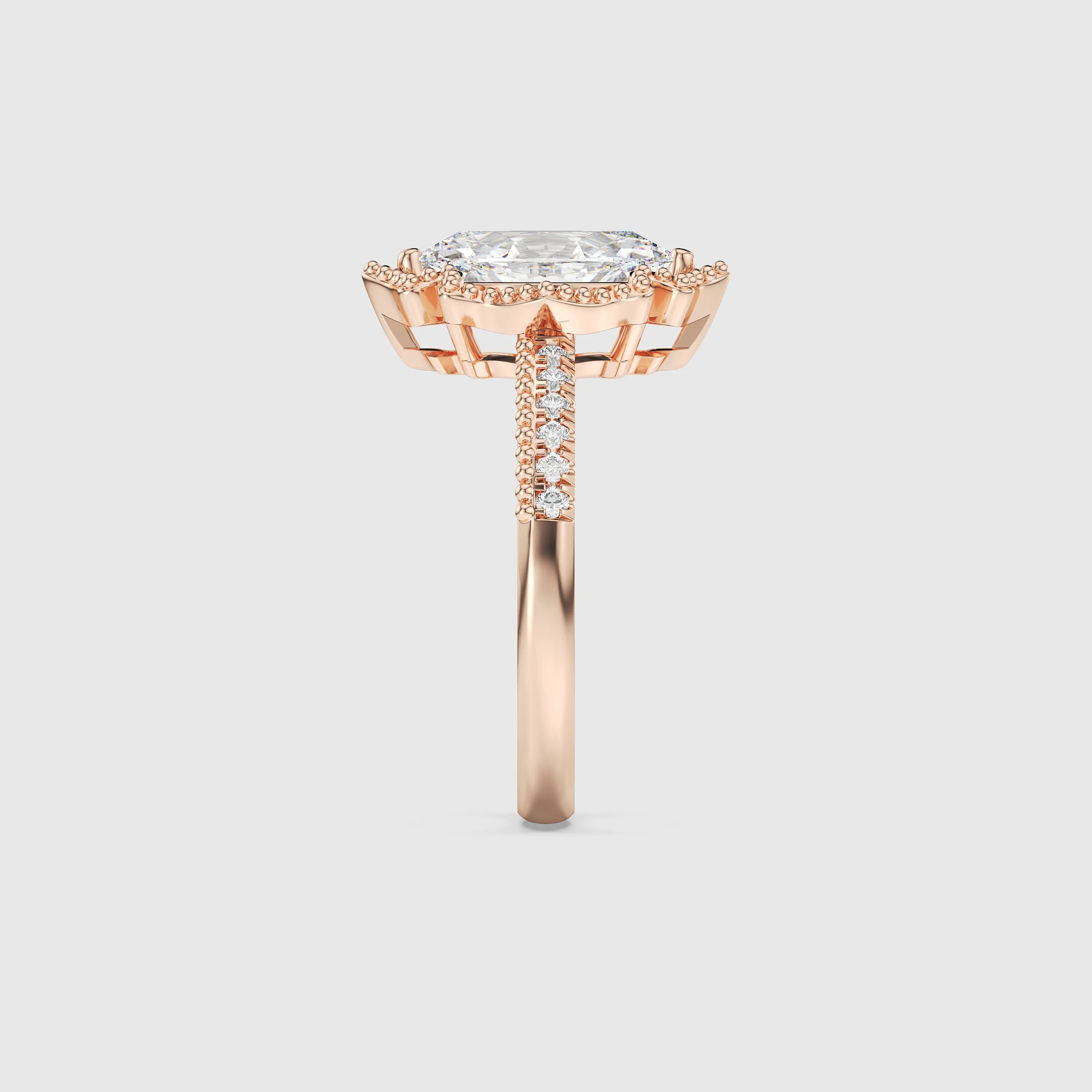 Bague en diamant marquise de style baroque de 1,0 ct