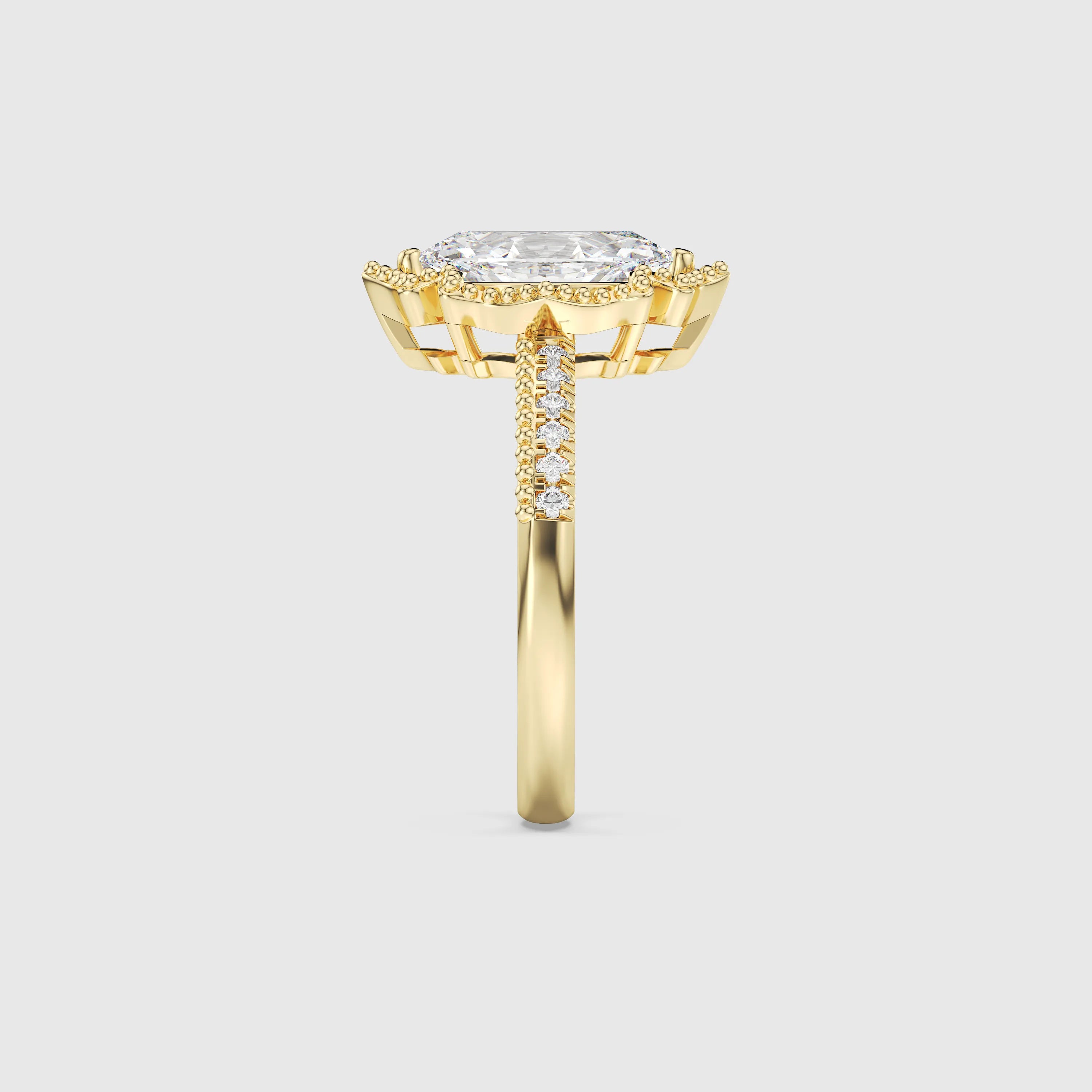 Bague en diamant marquise de style baroque de 1,0 ct