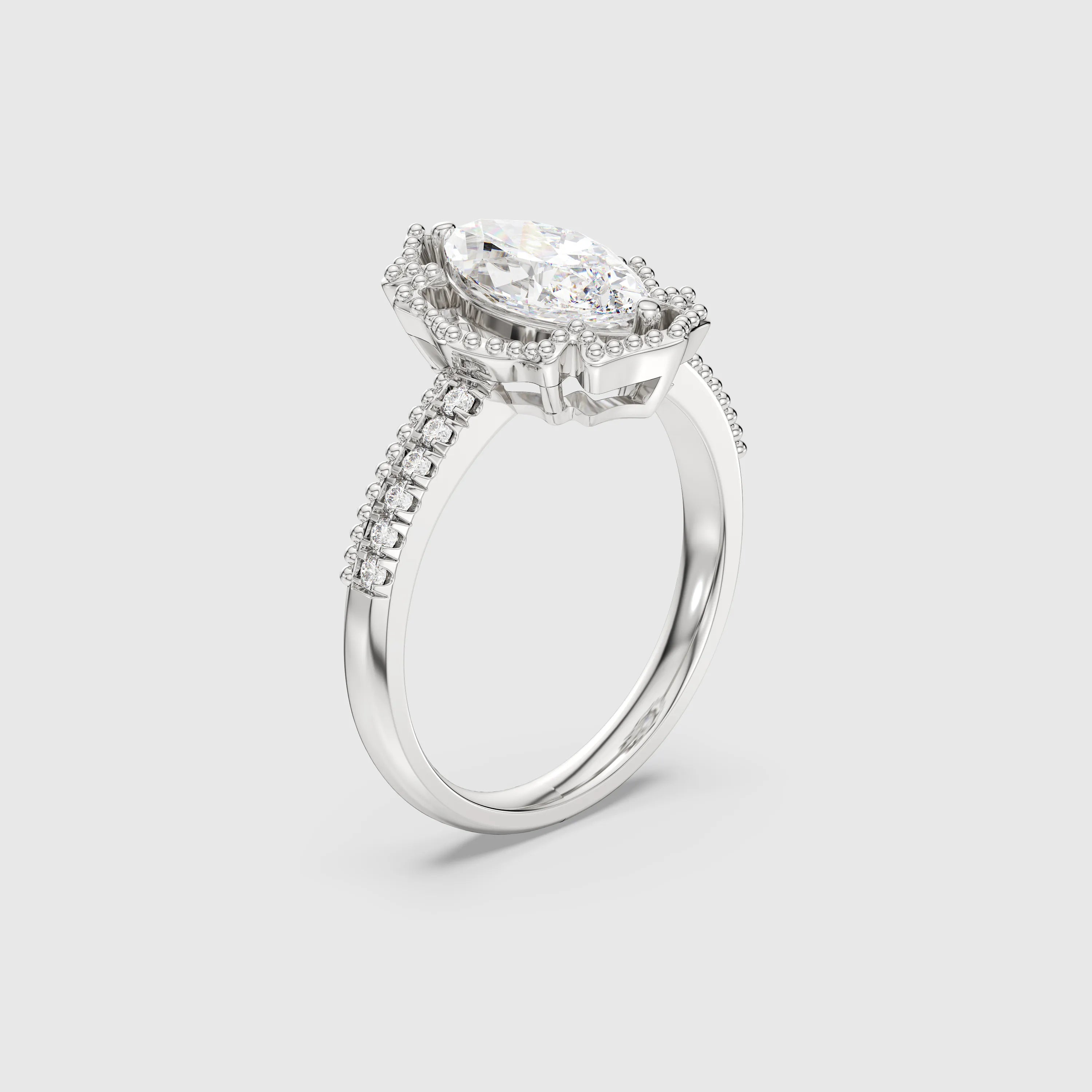 Baroque Style Marquise Lab Diamond Ring - BRILLIANT CARATS