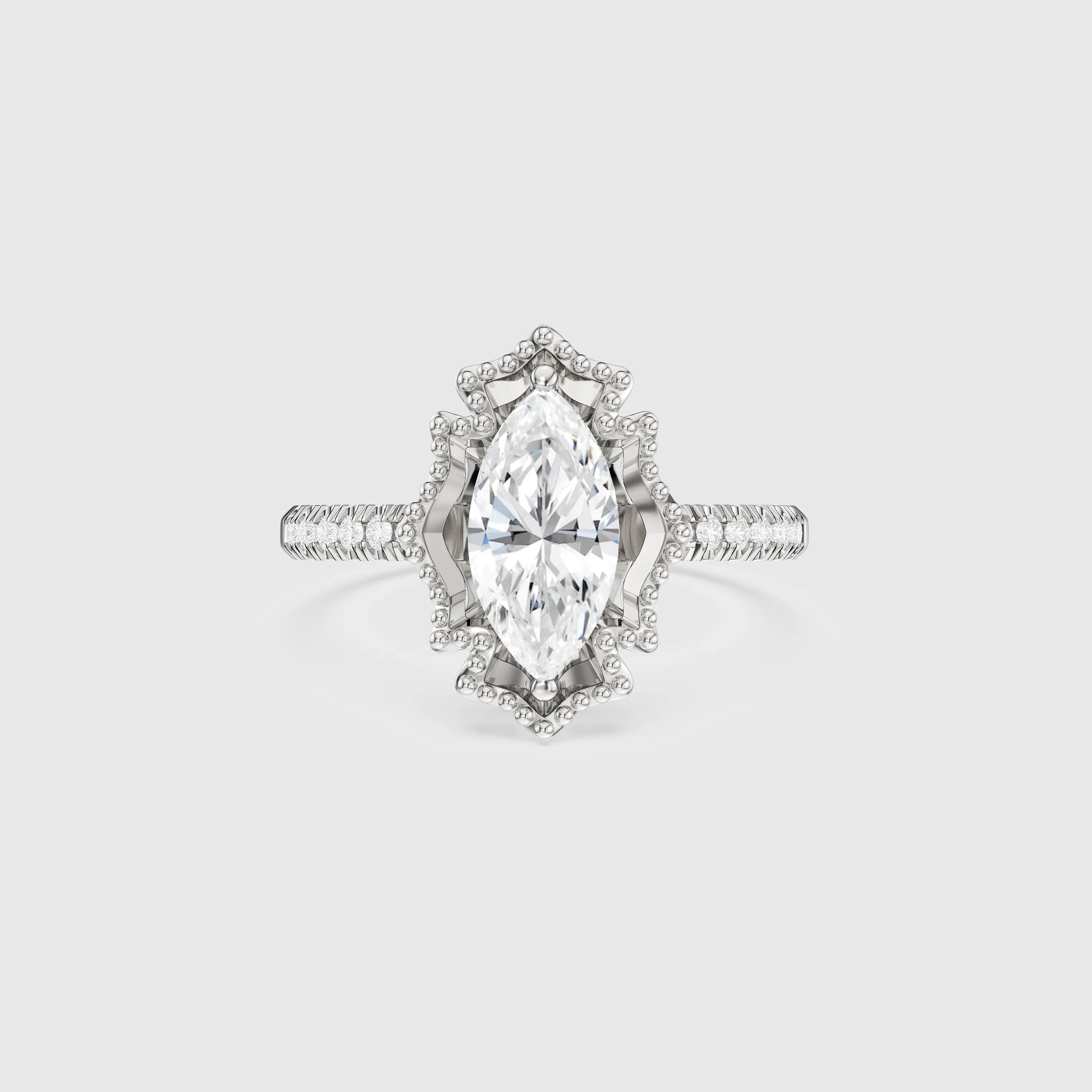 Bague de mariage avec diamant de laboratoire Royal Artistic Marquise de 1,0 ct