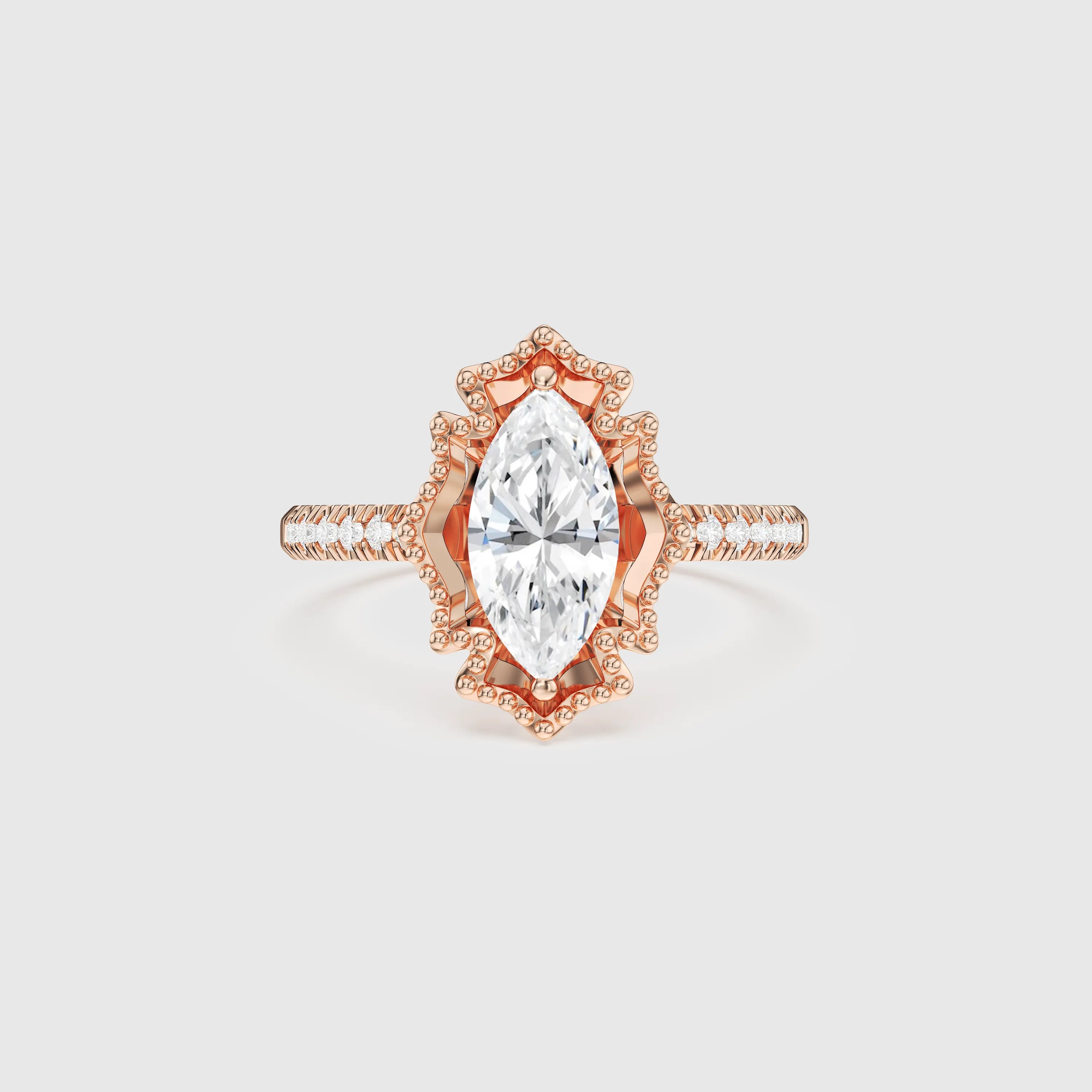 Bague de mariage avec diamant de laboratoire Royal Artistic Marquise de 1,0 ct
