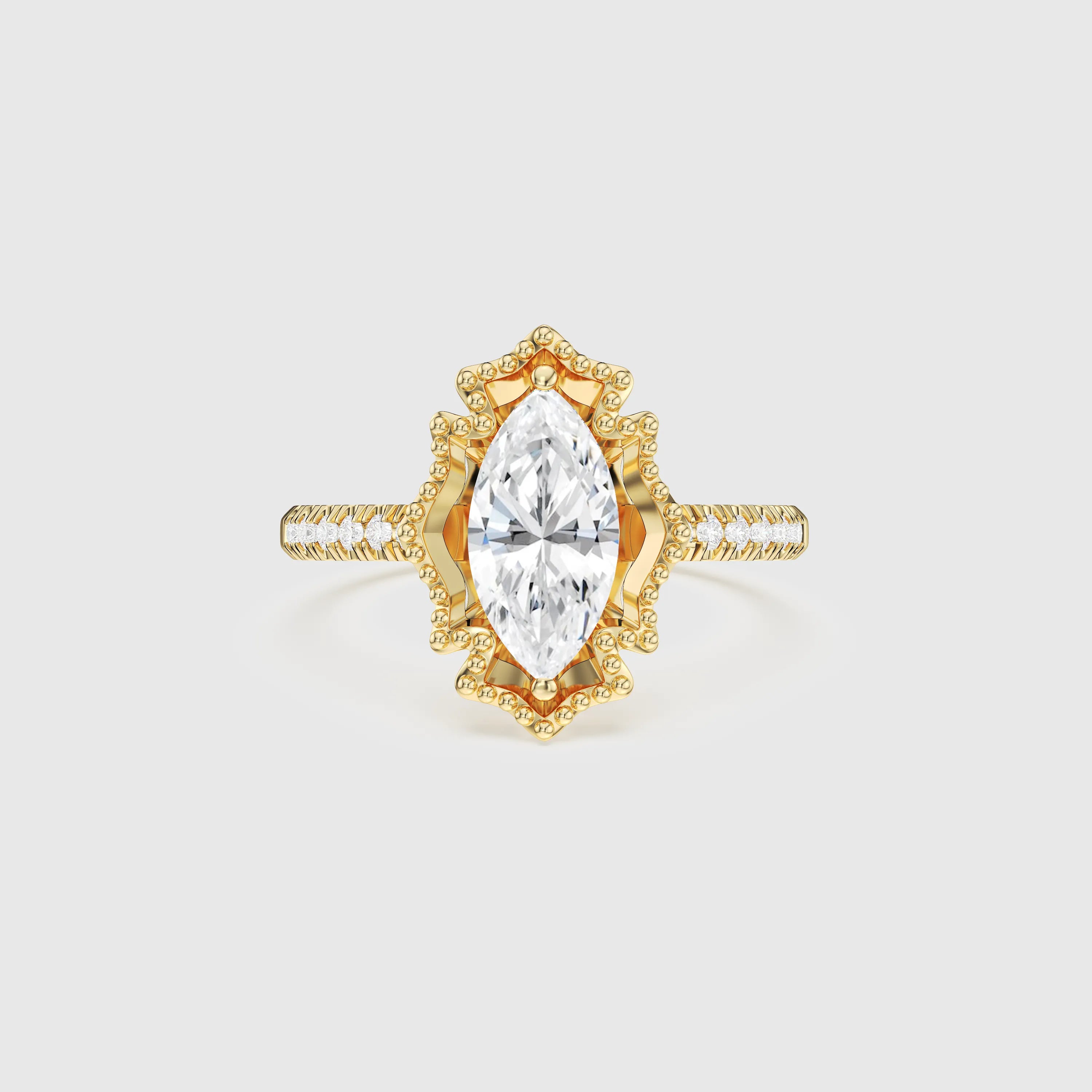 Bague de mariage avec diamant de laboratoire Royal Artistic Marquise de 1,0 ct
