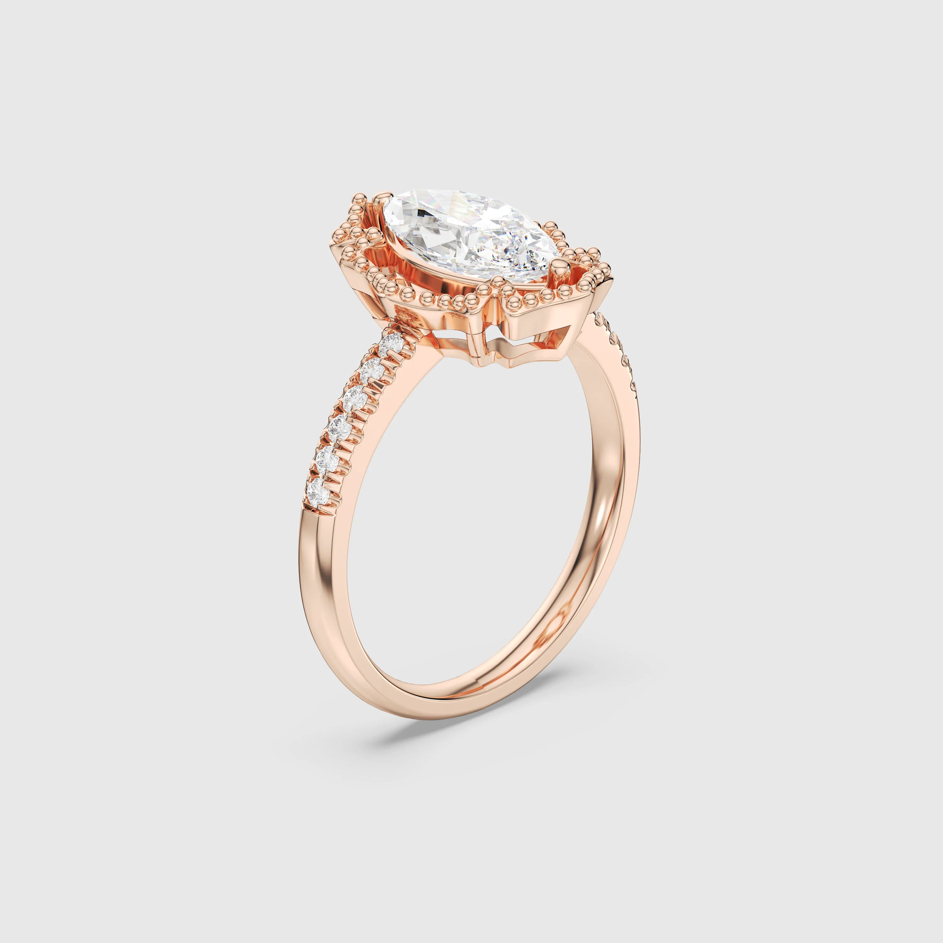 Bague de mariage avec diamant de laboratoire Royal Artistic Marquise de 1,0 ct