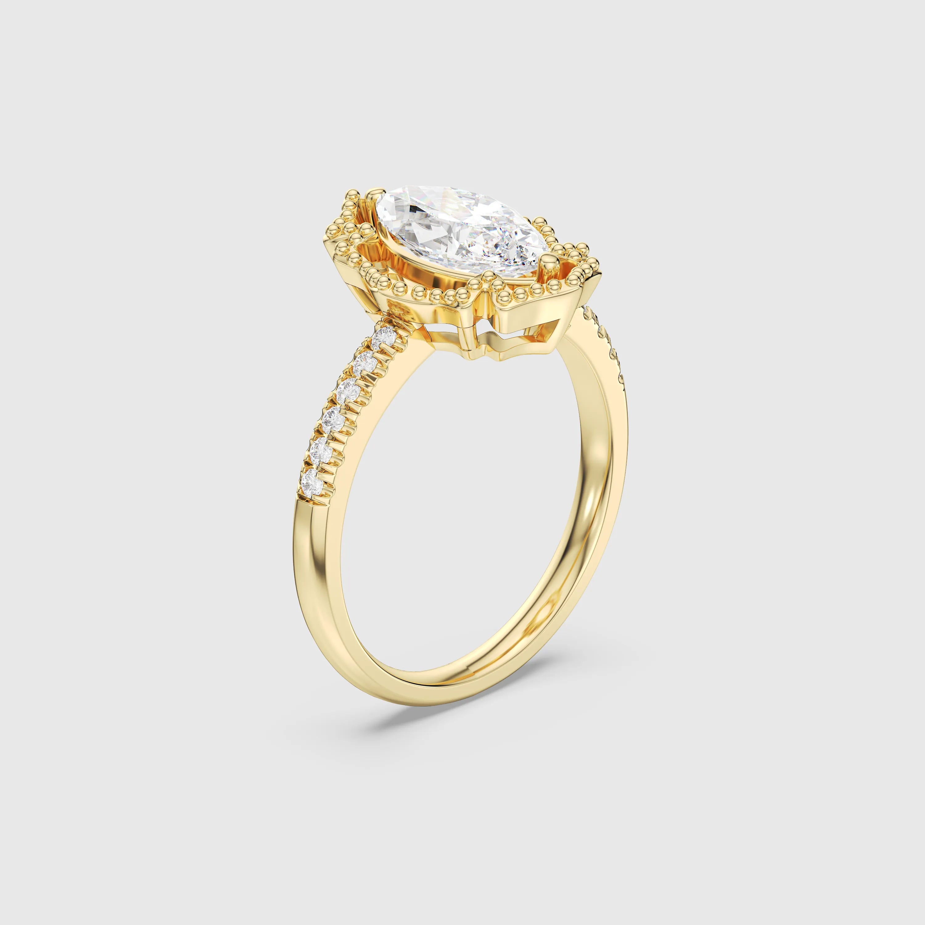 Bague de mariage avec diamant de laboratoire Royal Artistic Marquise de 1,0 ct