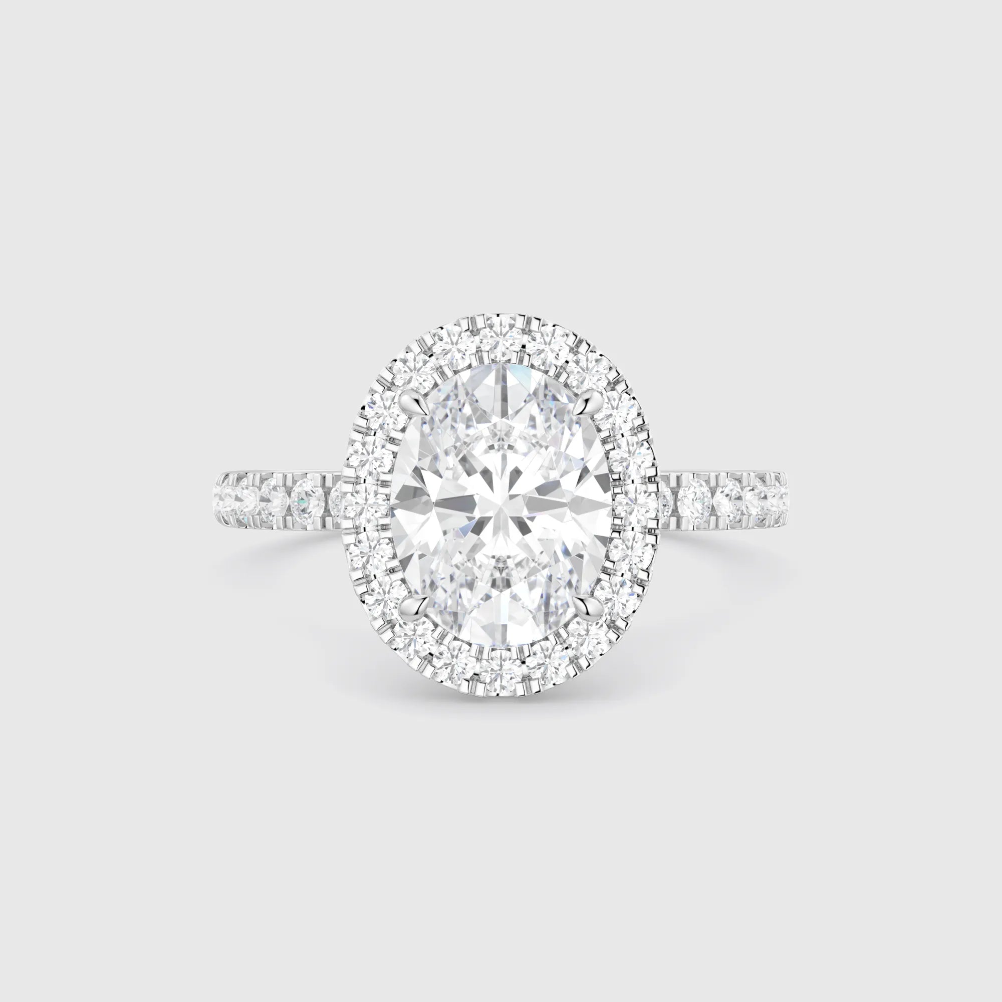 Oval Halo Lab Diamond Engagement Ring