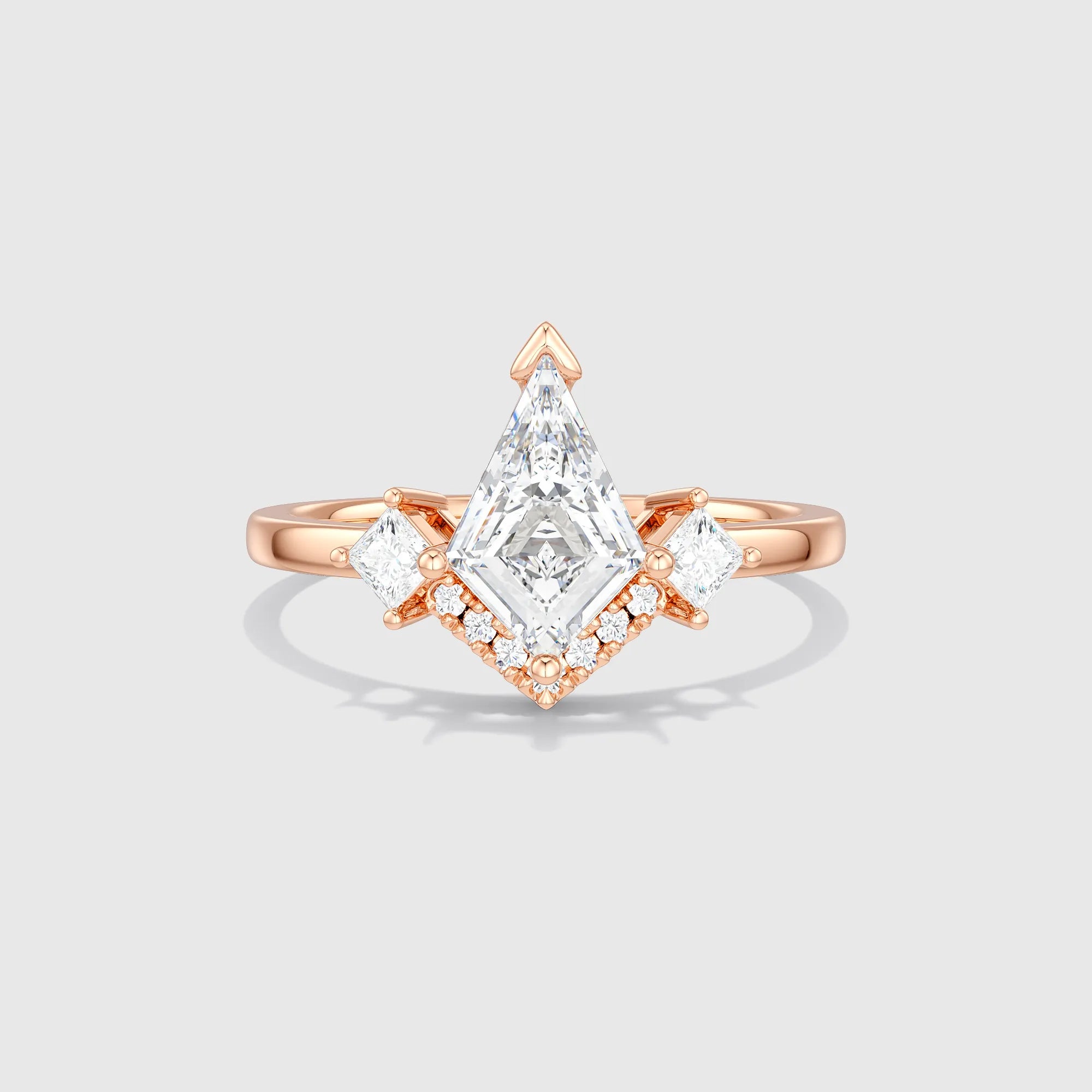 Nexus |1-3ct Kite Cut Lab Diamond Gold Geometric Golden Ring
