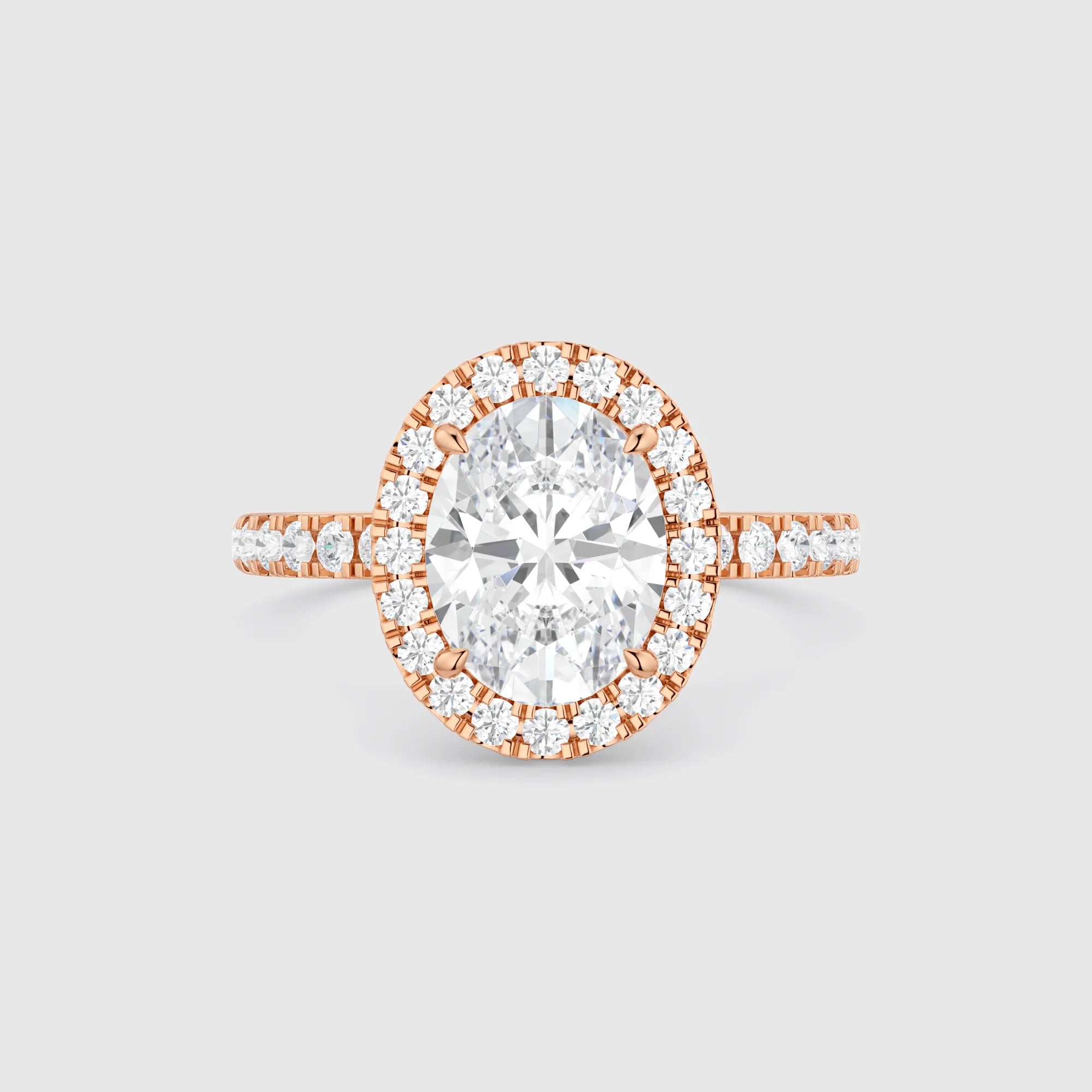 Oval Halo Lab Diamond Engagement Ring