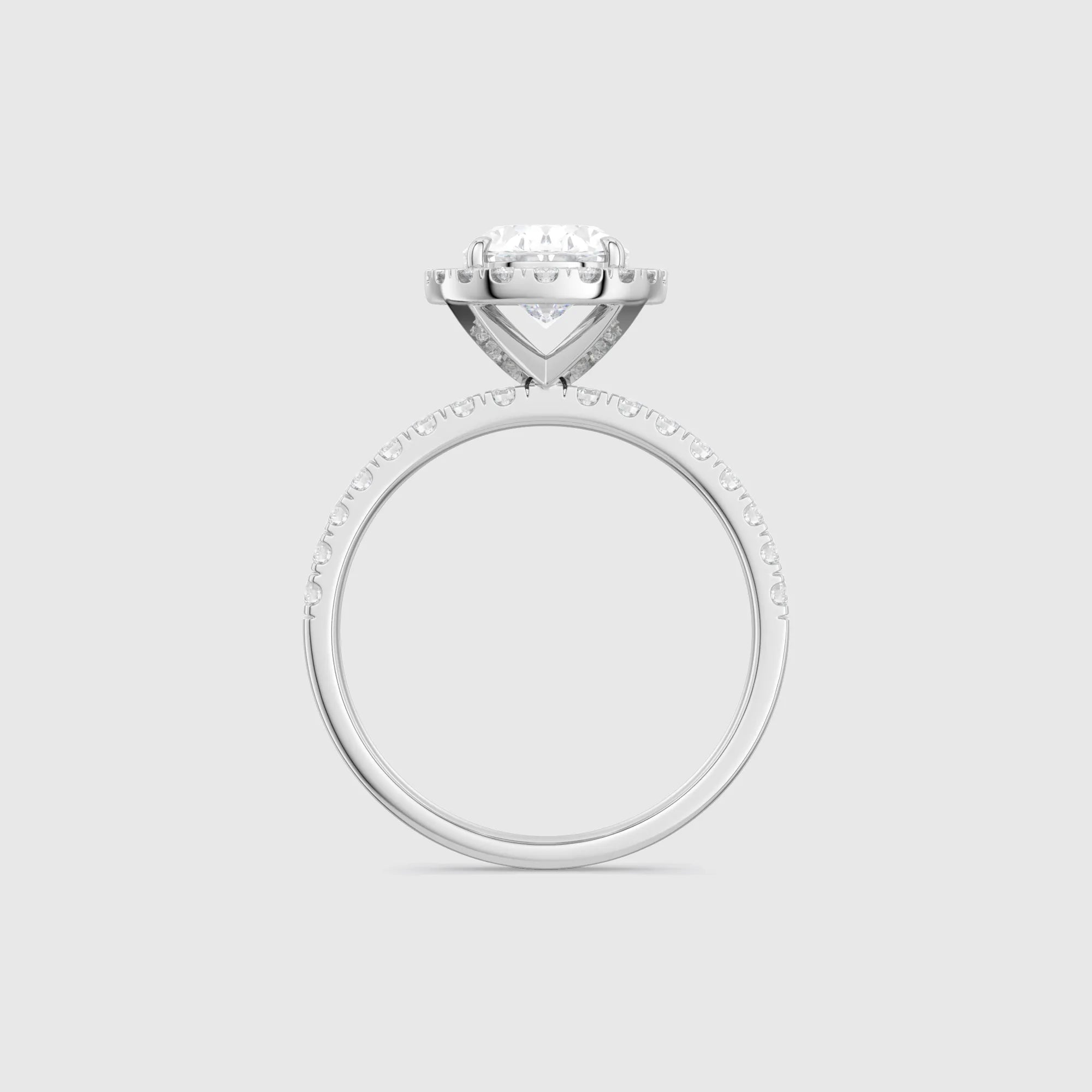 Oval Halo Lab Diamond Engagement Ring