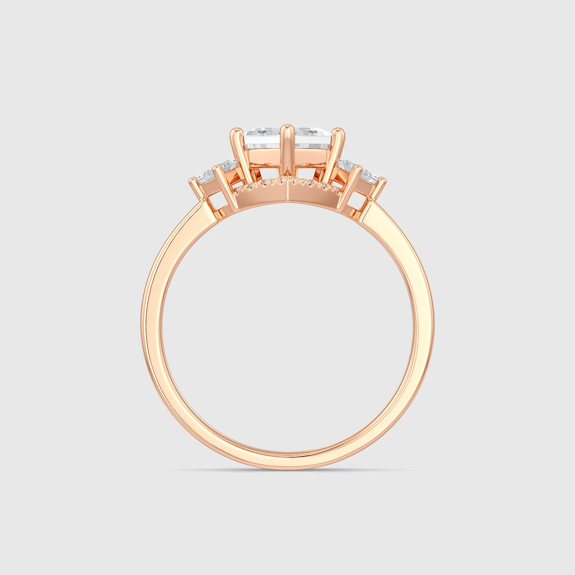 Nexus |1-3ct Kite Cut Lab Diamond Gold Geometric Golden Ring