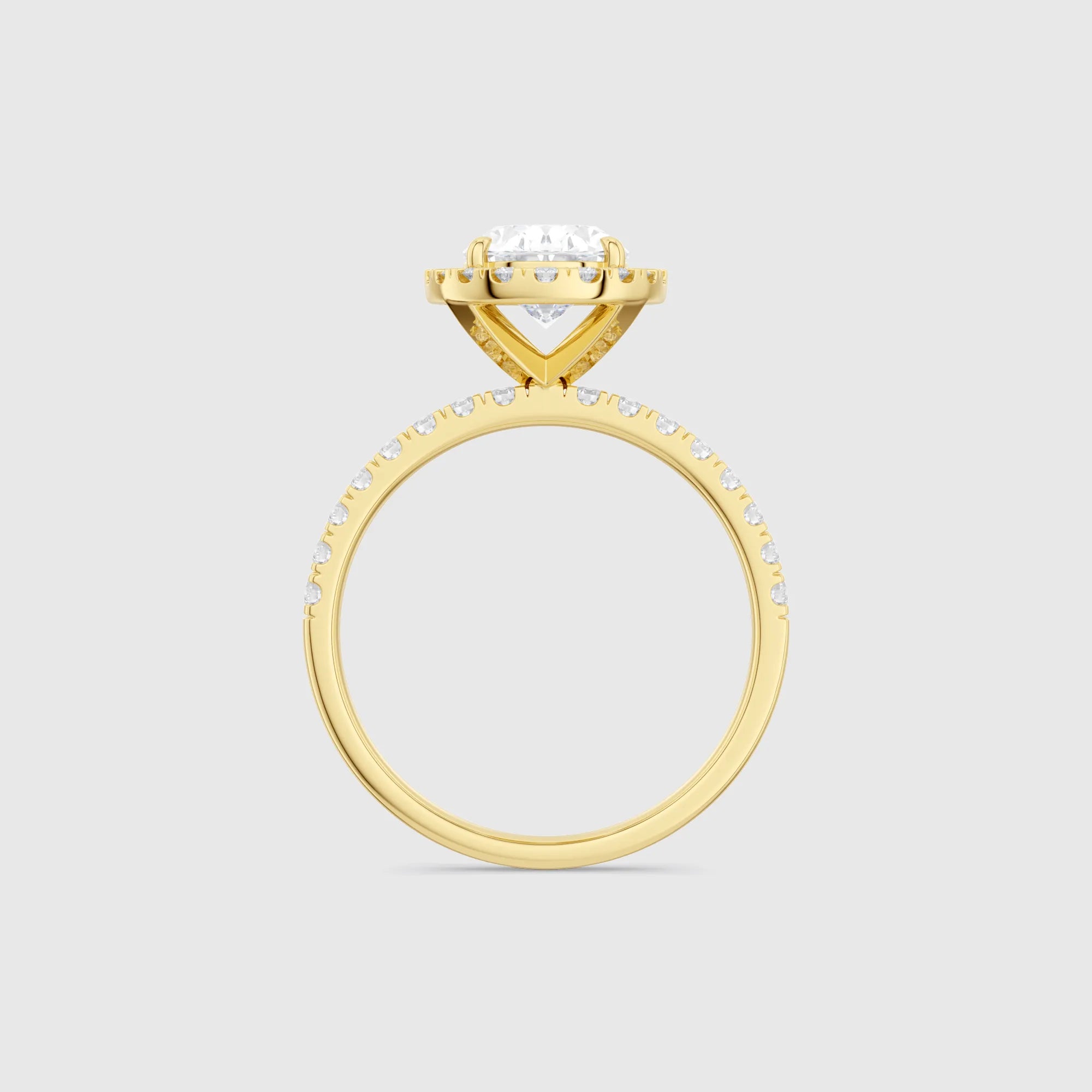 Oval Halo Lab Diamond Engagement Ring