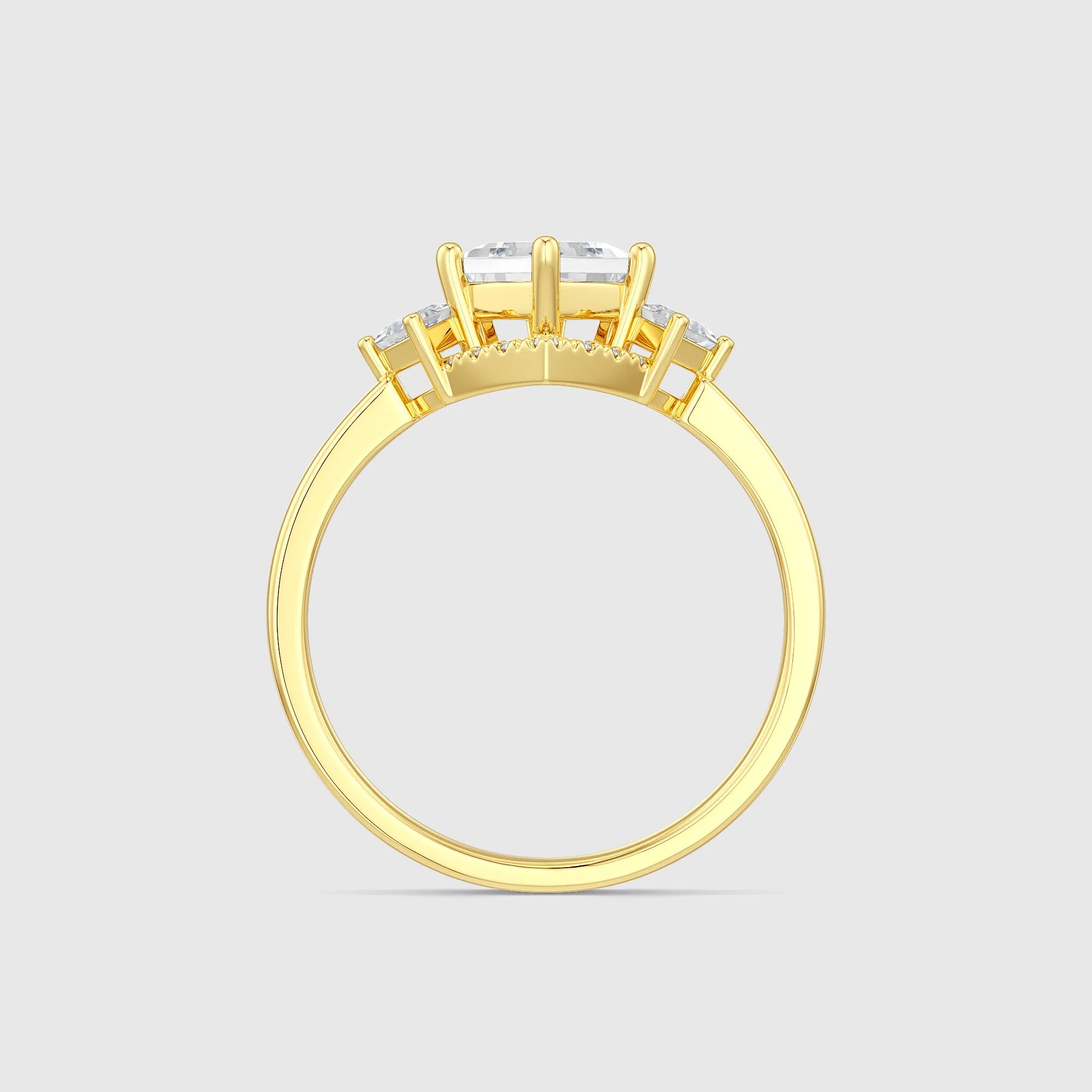 Nexus |1-3ct Kite Cut Lab Diamond Gold Geometric Golden Ring