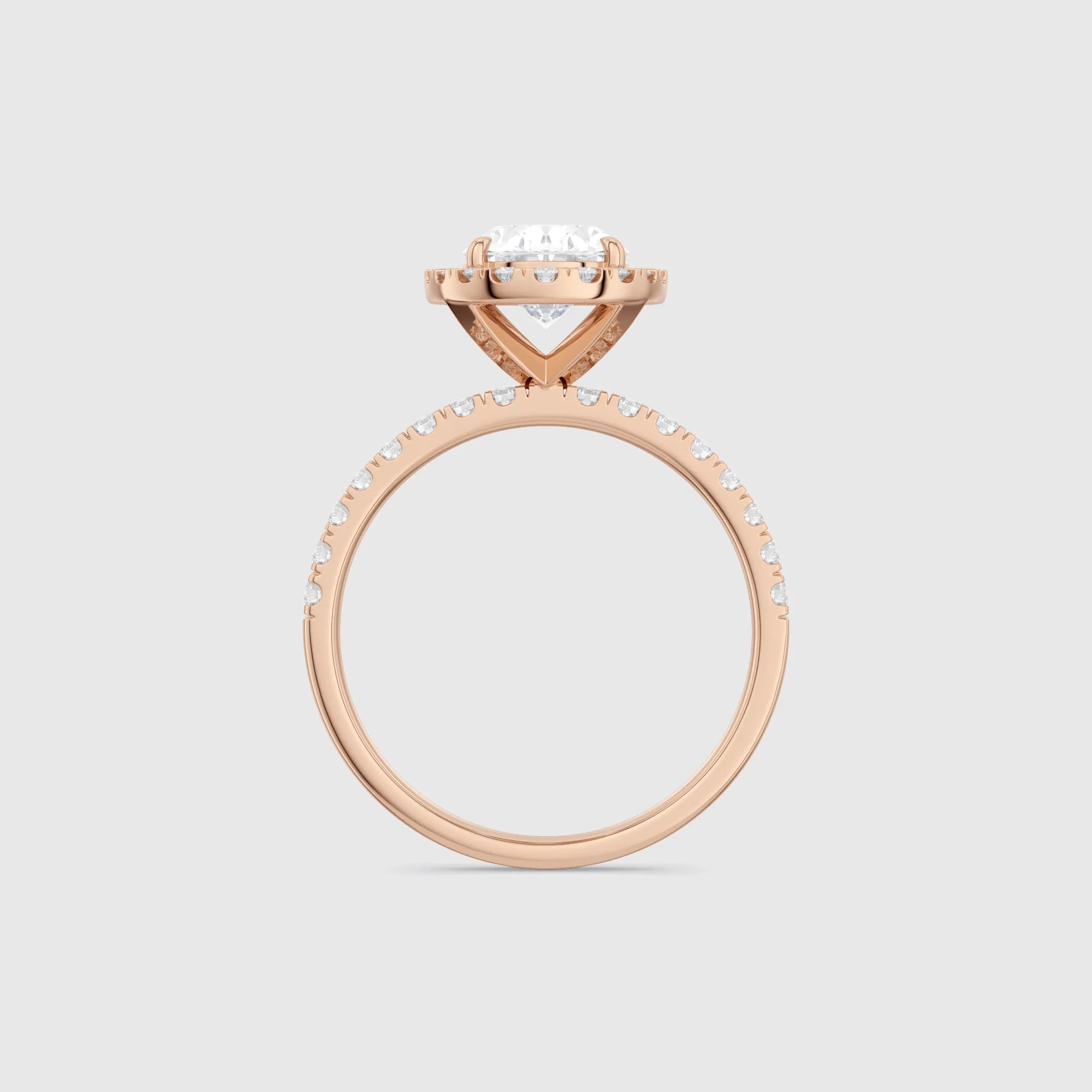 Oval Halo Lab Diamond Engagement Ring