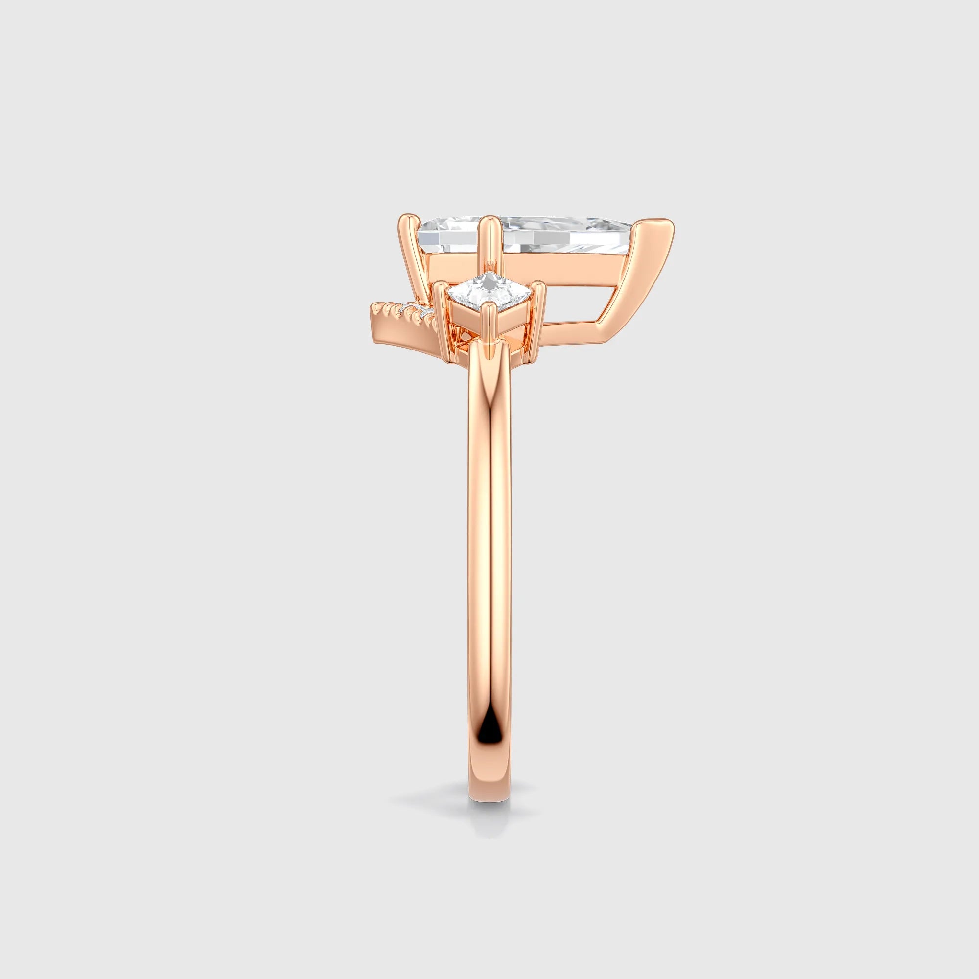 Nexus |1-3ct Kite Cut Lab Diamond Gold Geometric Golden Ring