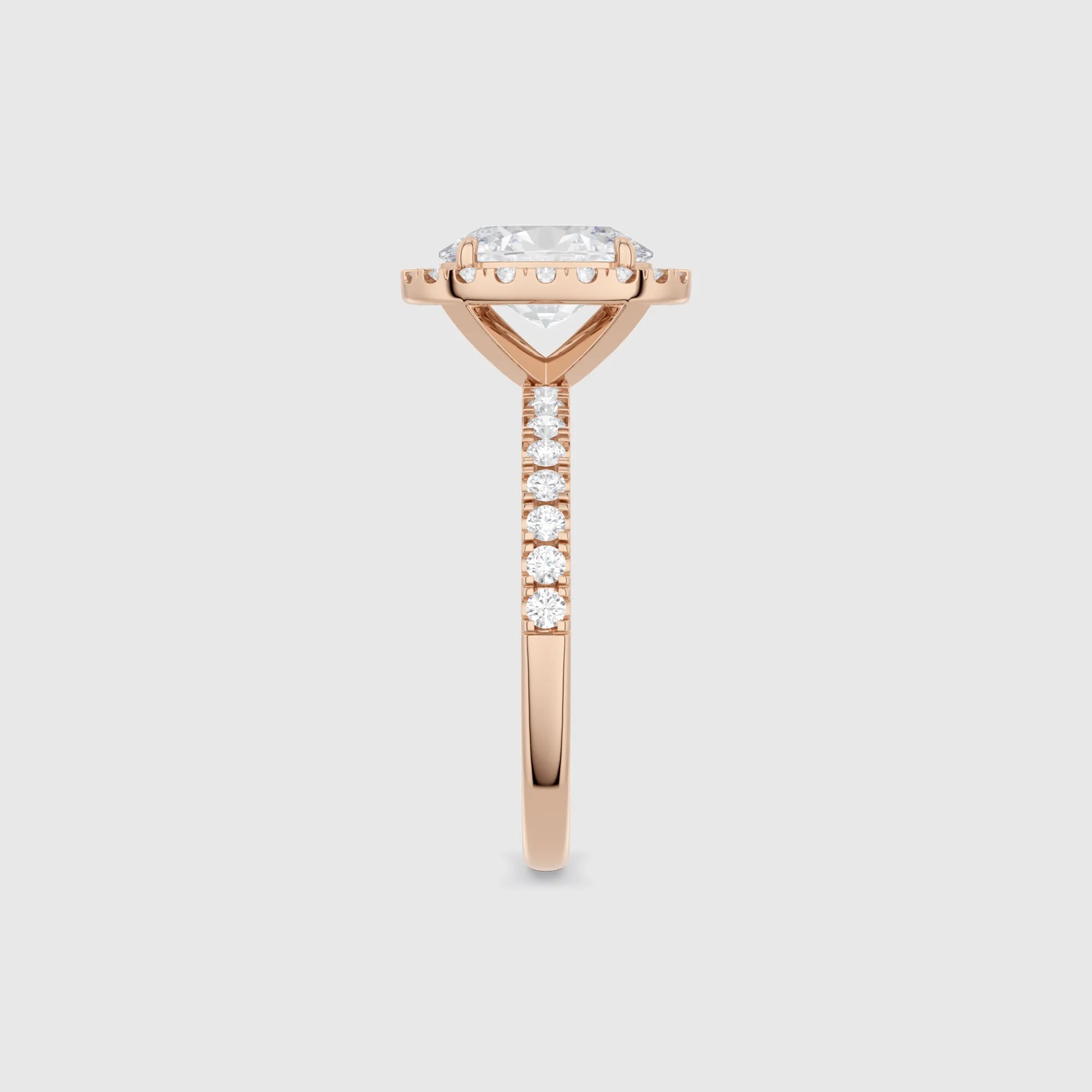 Oval Halo Lab Diamond Engagement Ring