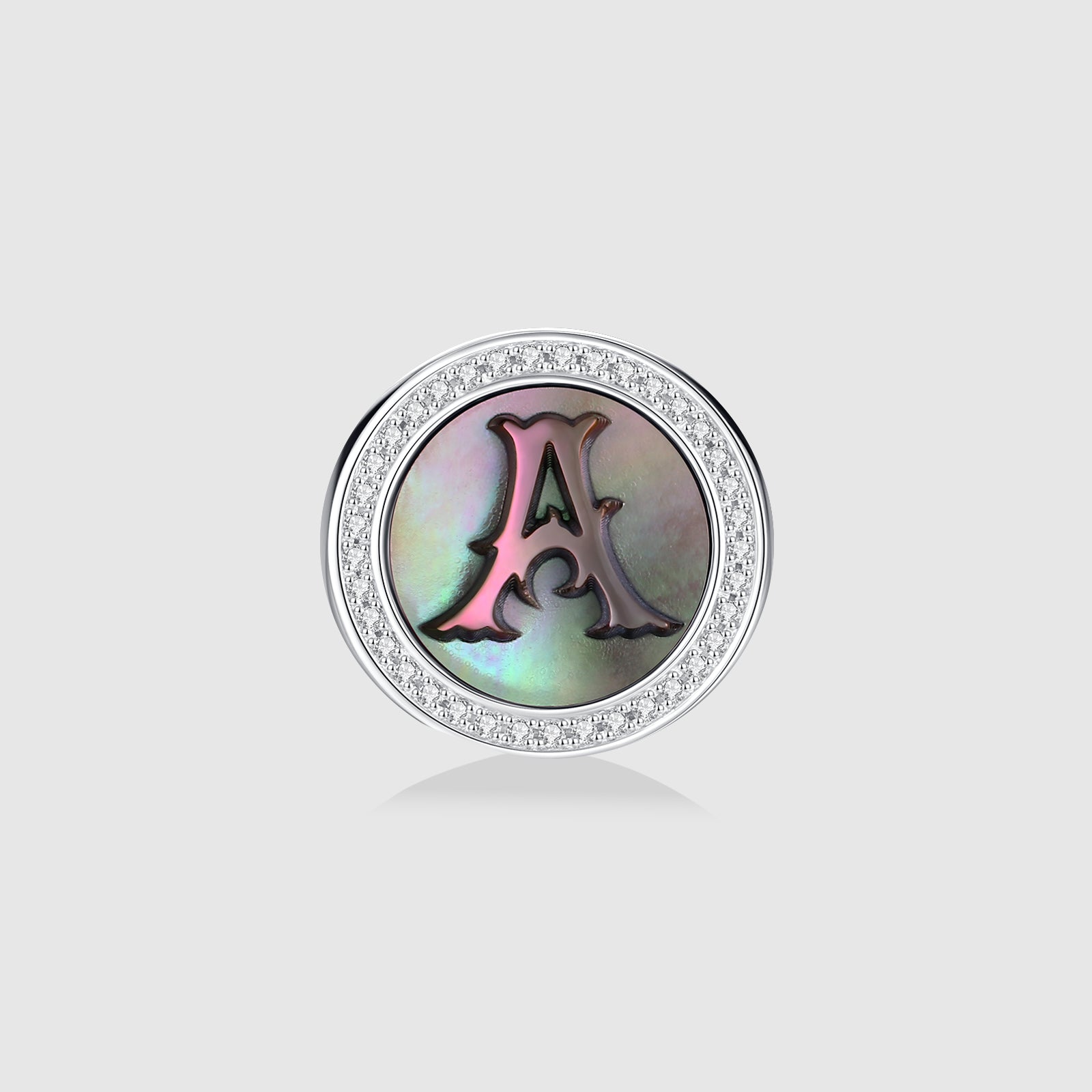 Initial A Stud Earring – Silver & Mother of Pearl