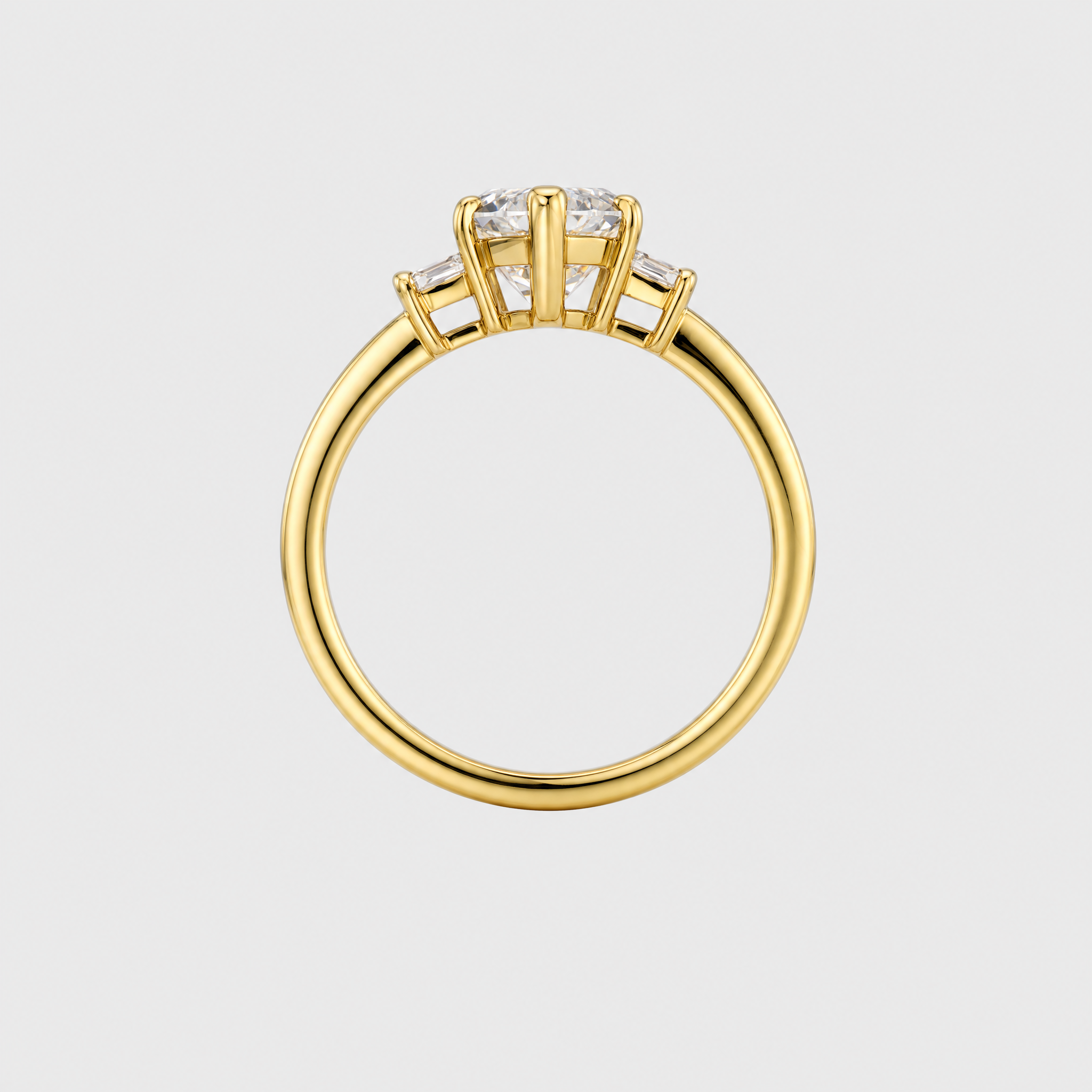 Aegis | Hexagon Drei-Stein Lab Grown Diamant Ring