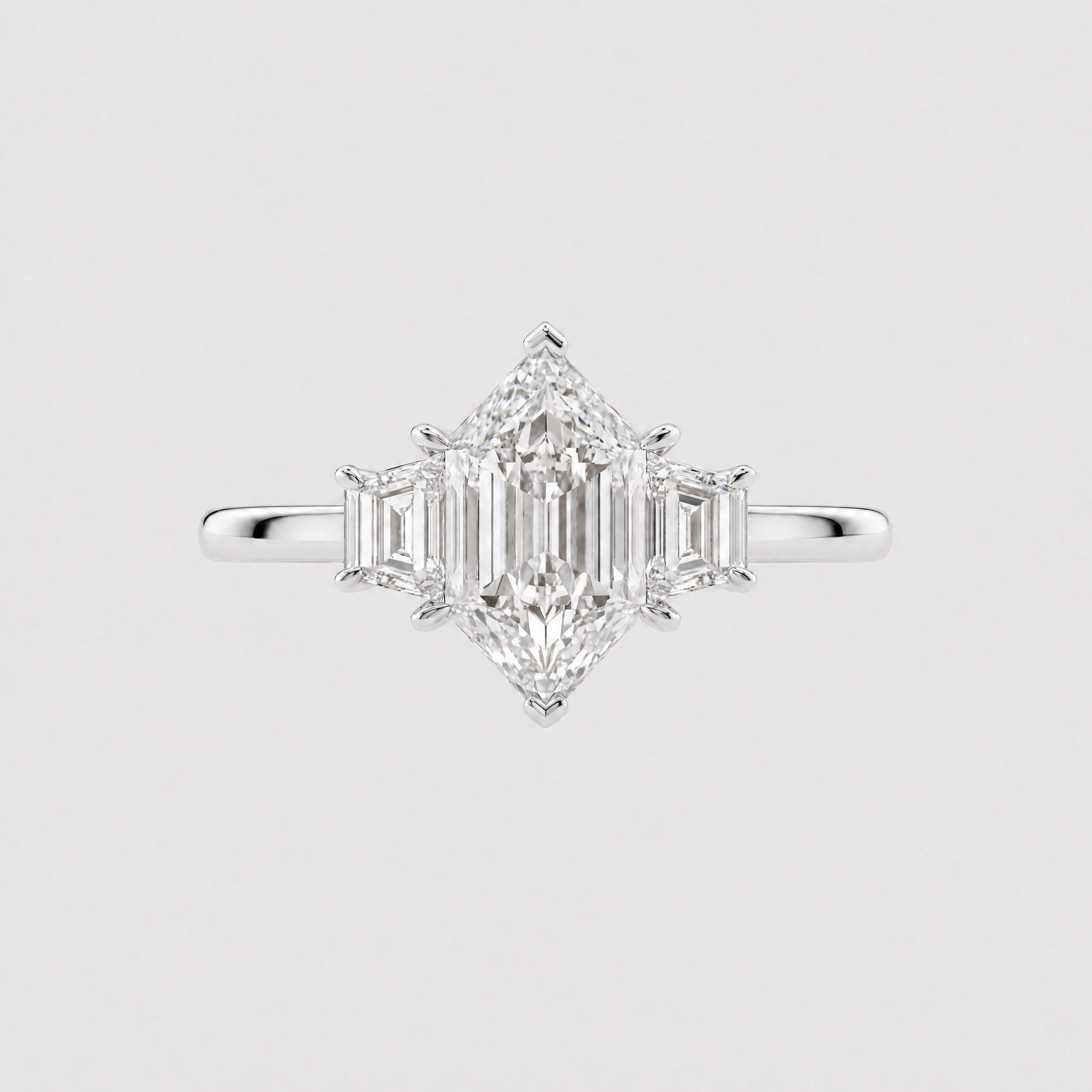 Aegis | Hexagon Drei-Stein Lab Grown Diamant Ring