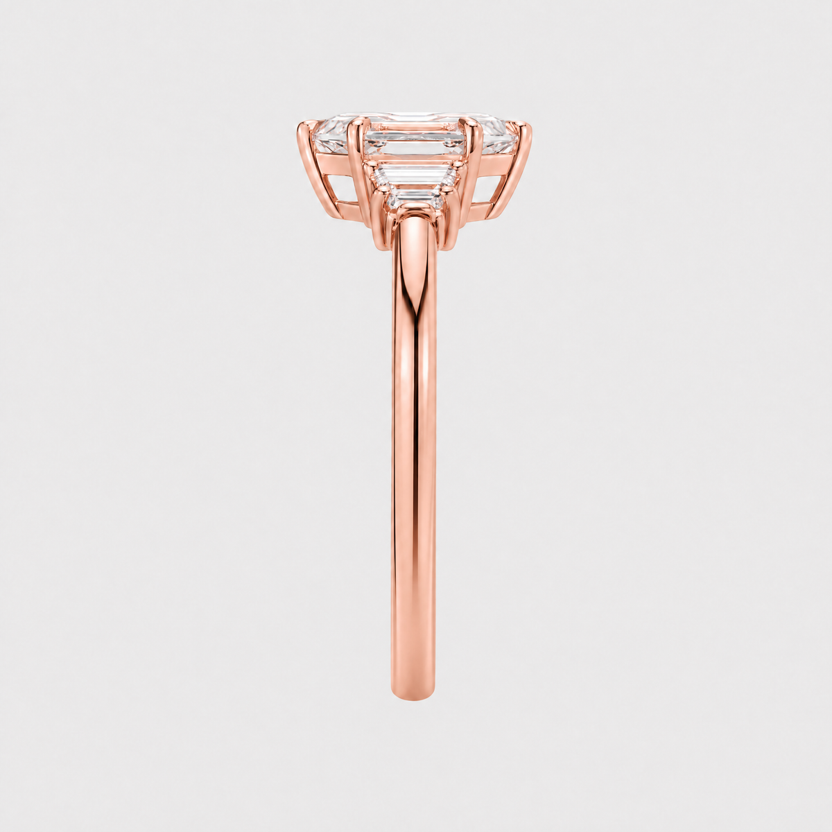 Aegis | Hexagon Drei-Stein Lab Grown Diamant Ring