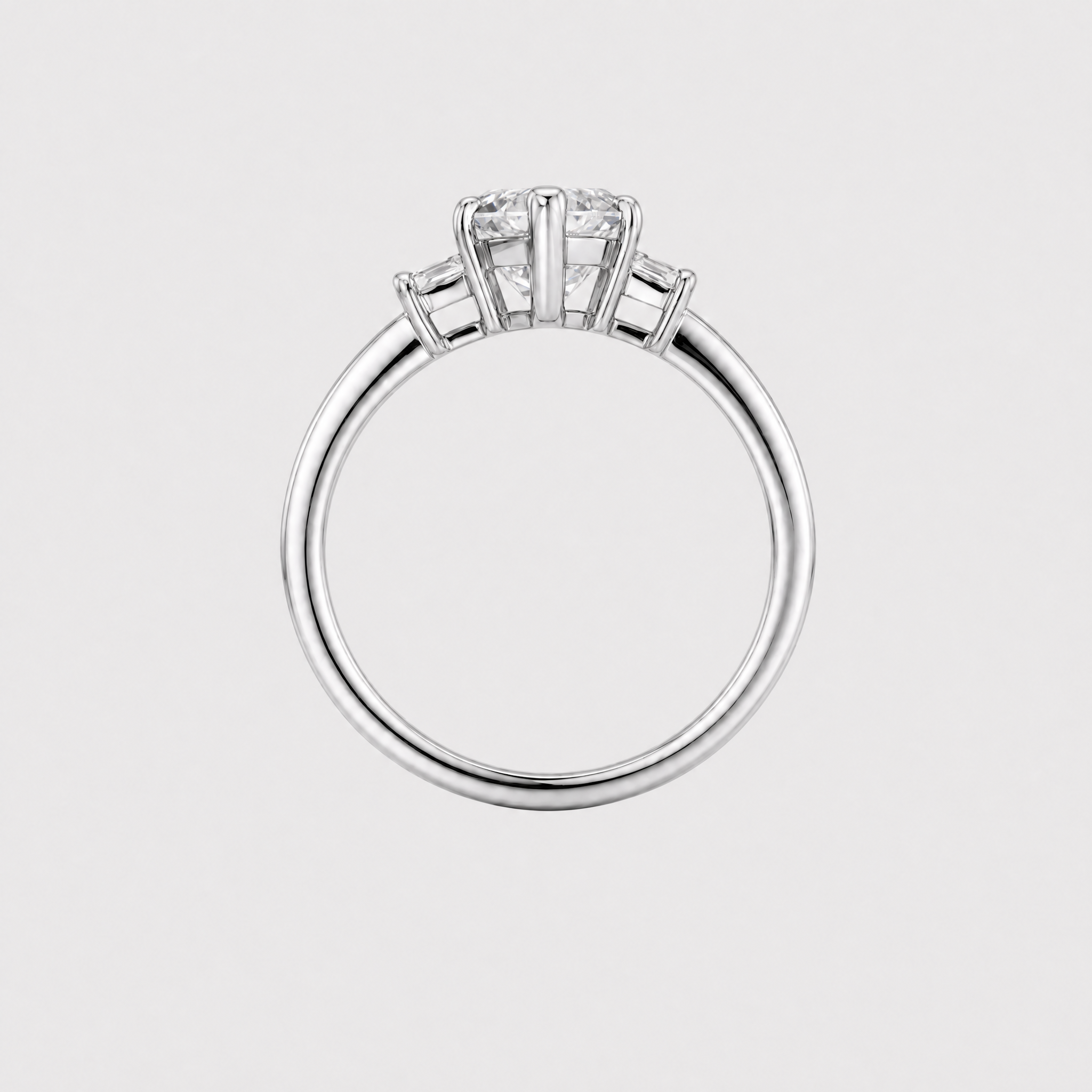 Aegis | Hexagon Drei-Stein Lab Grown Diamant Ring