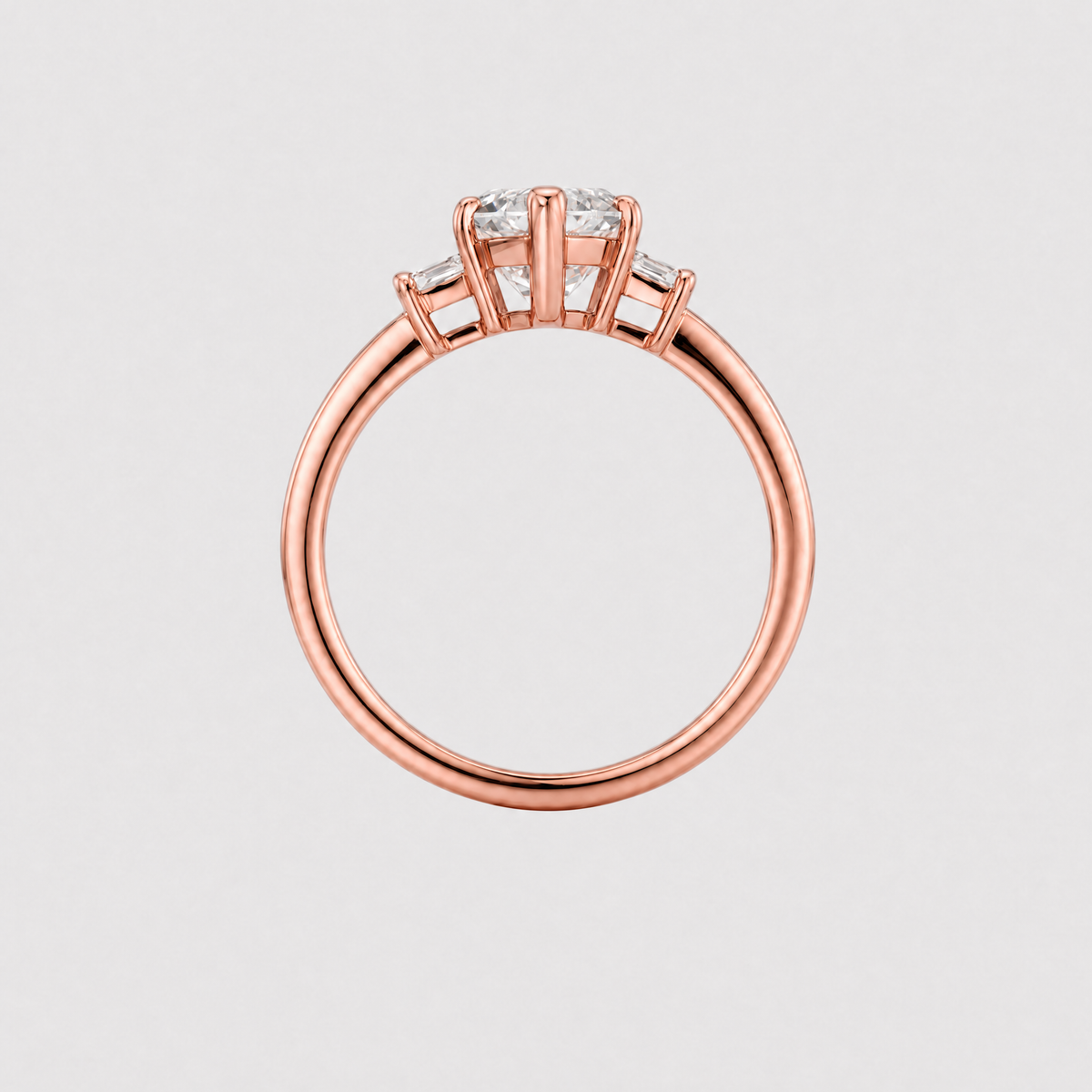 Aegis | Hexagon Drei-Stein Lab Grown Diamant Ring