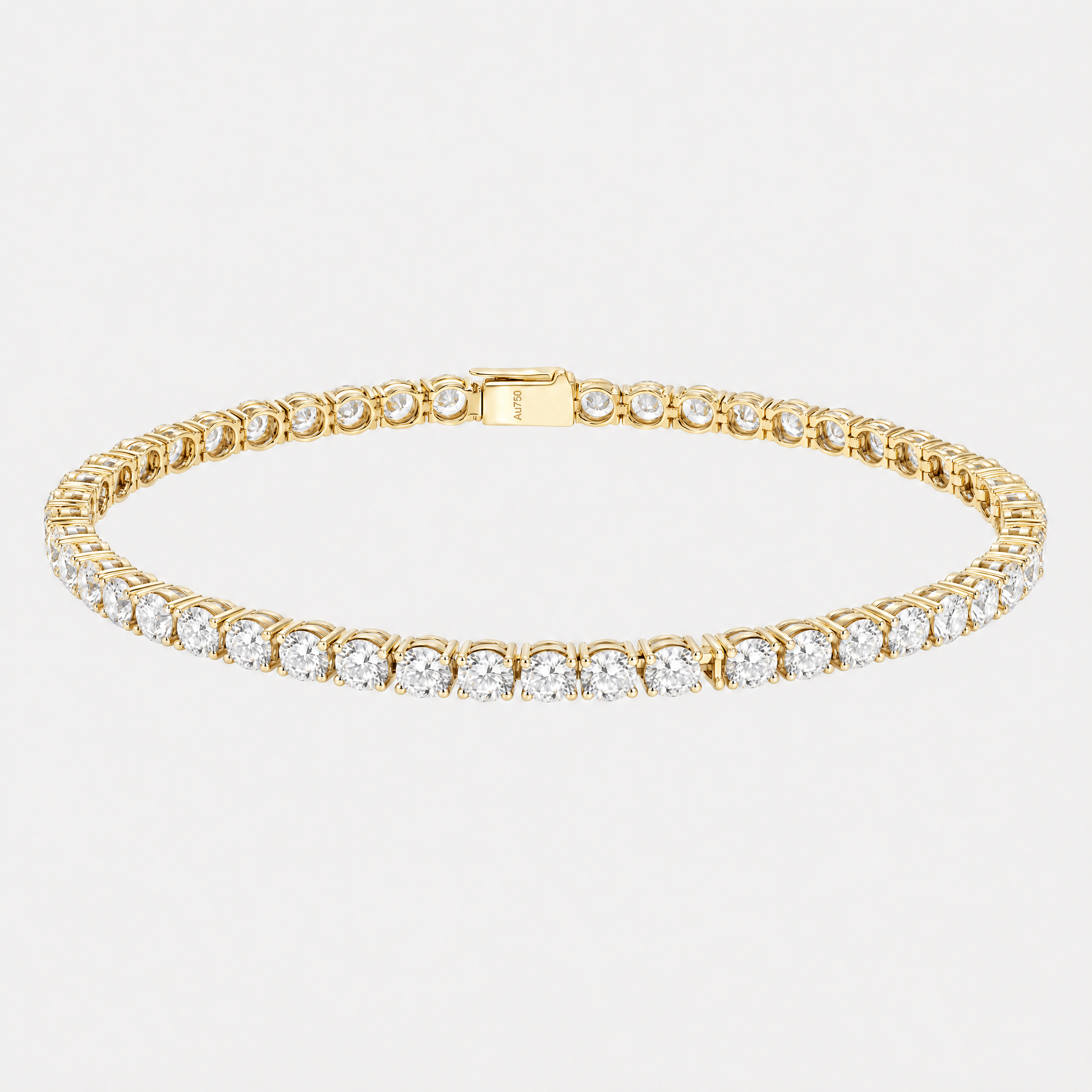 5.3cts round cut diamond tennis chian in white gold