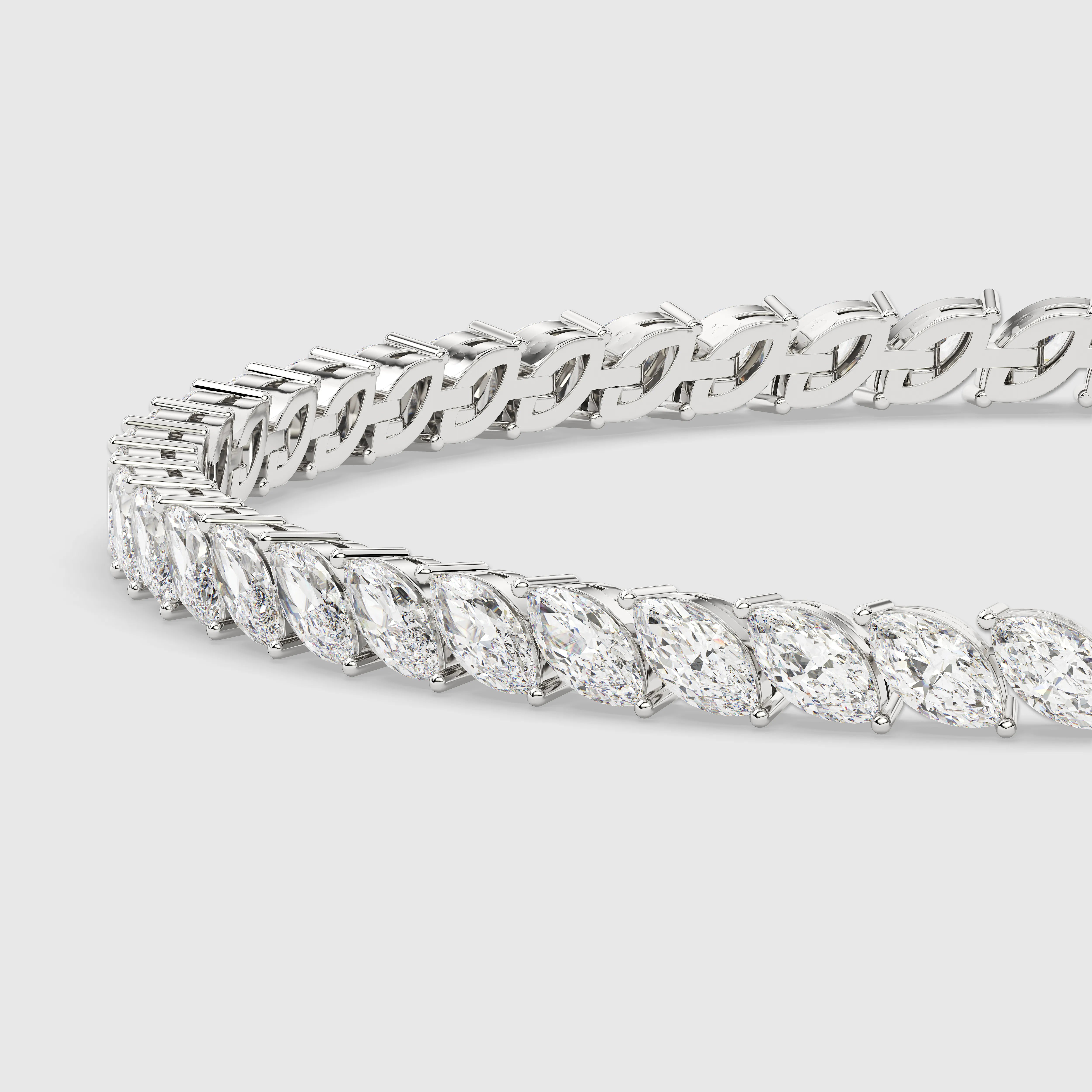 Natural Inspired Marquise Diamond Tennis Bracelet