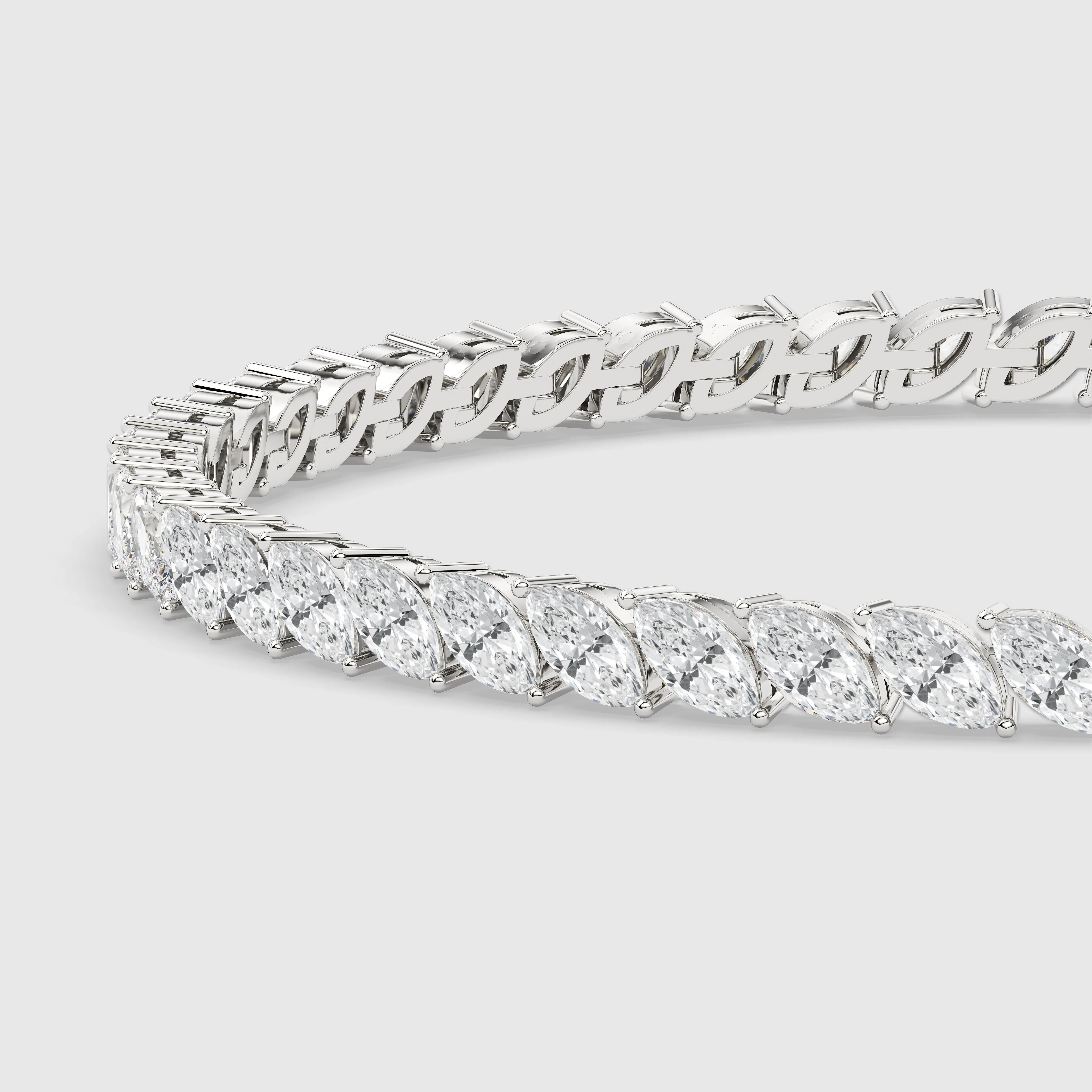 Natural Inspired Marquise Diamond Tennis Bracelet