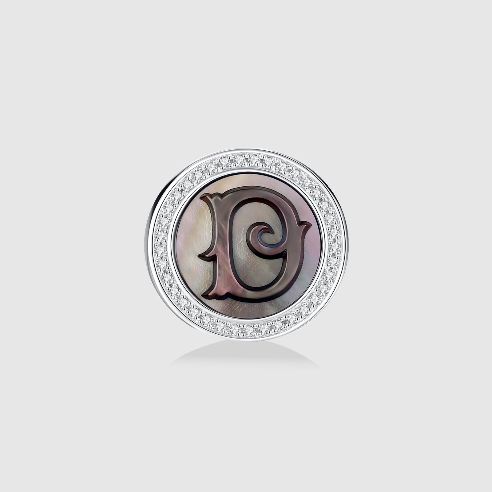 Initial D Stud Earring – Silver & Mother of Pearl