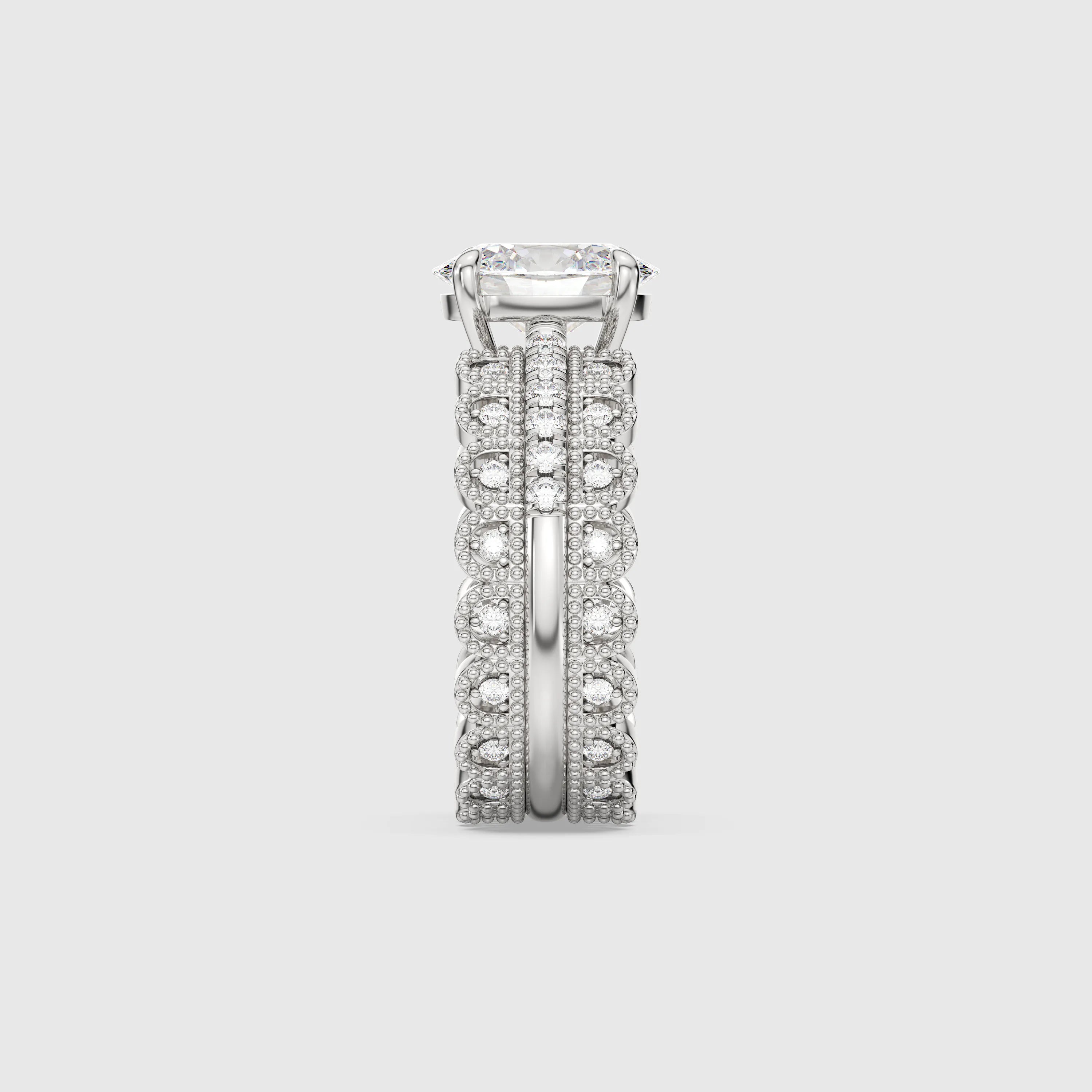 Oval Cut Lab Diamond Bridal Set 3 PCs