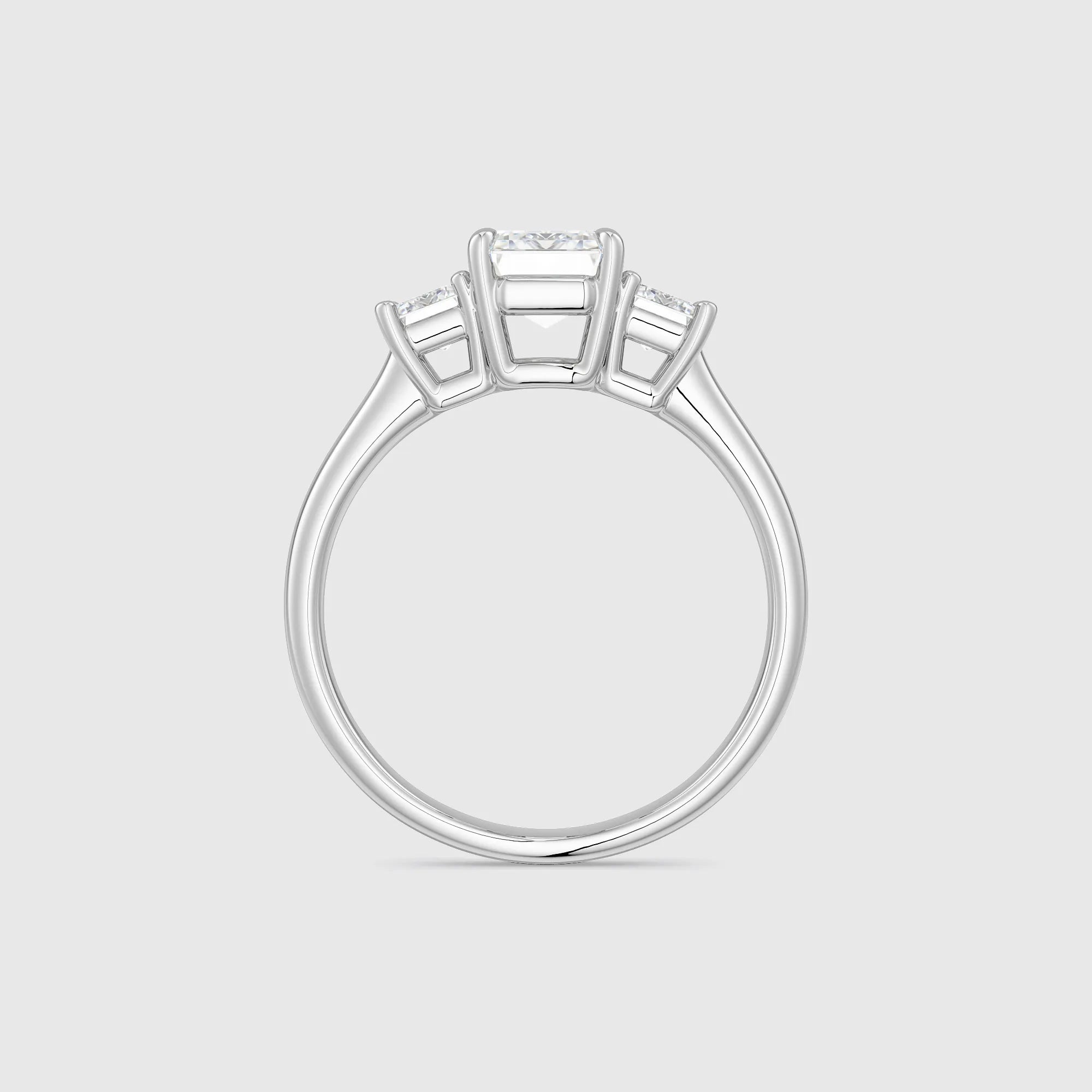 Emerald-Cut Three-Stone Lab Diamond Engagement Ring