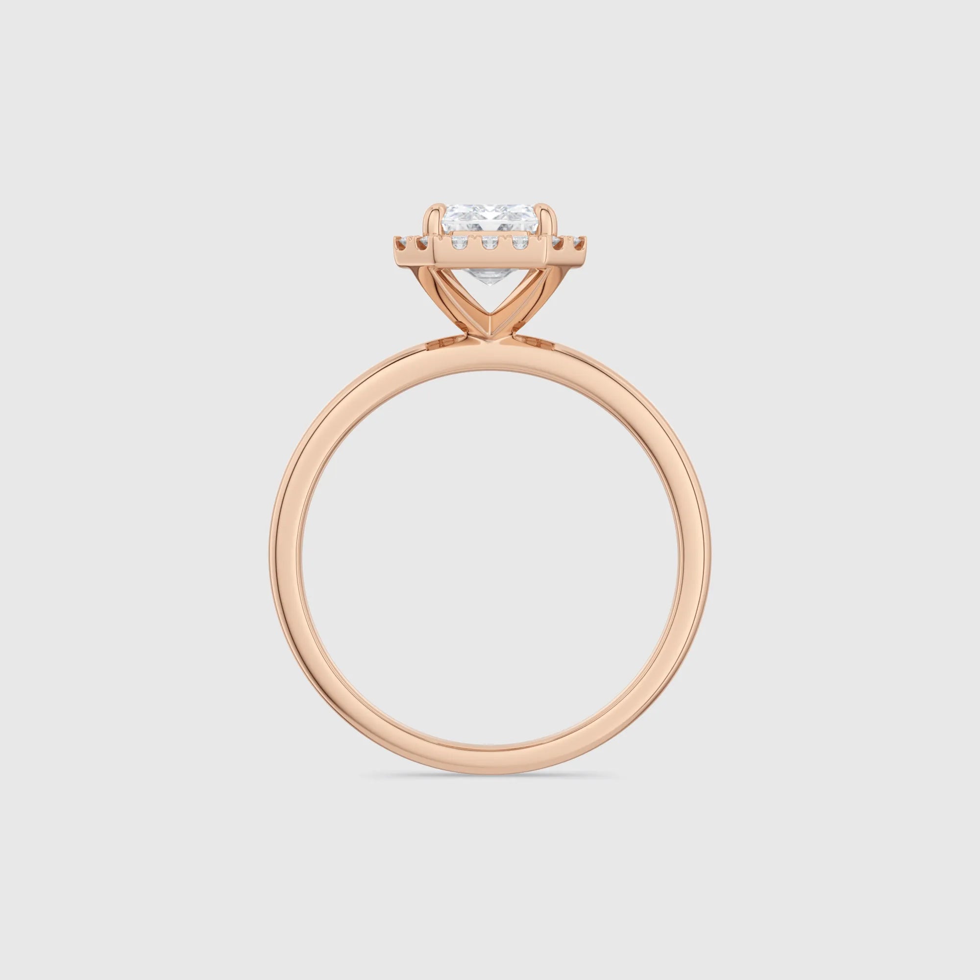 خاتم خطوبة كلاسيكي مرصع بالألماس والزمرد 1.0 قيراط