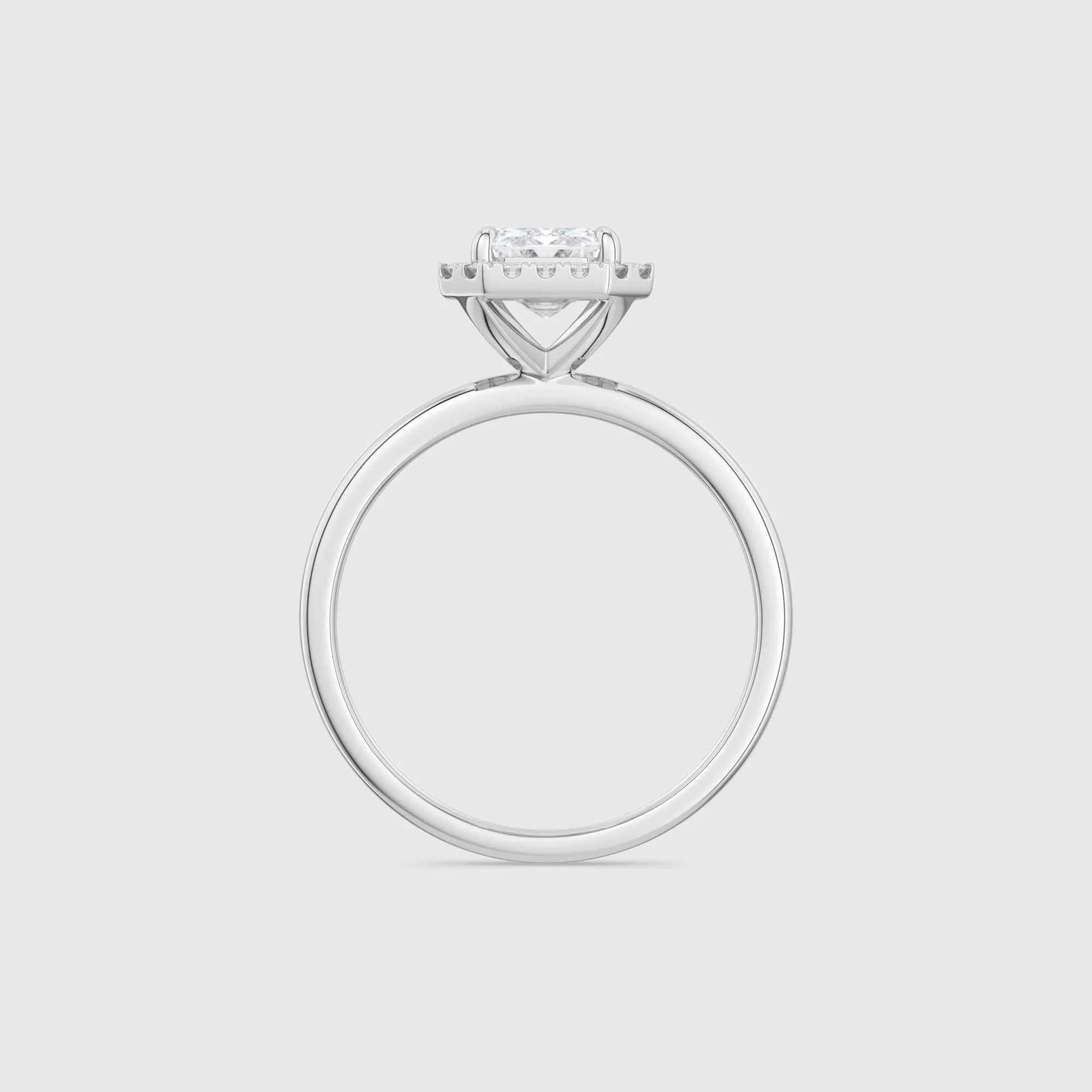 Emerald-Cut Halo Lab Diamond Engagement Ring