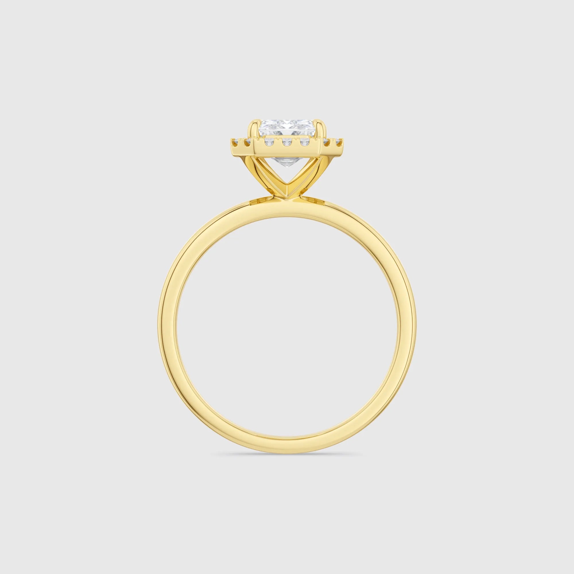 خاتم خطوبة كلاسيكي مرصع بالألماس والزمرد 1.0 قيراط