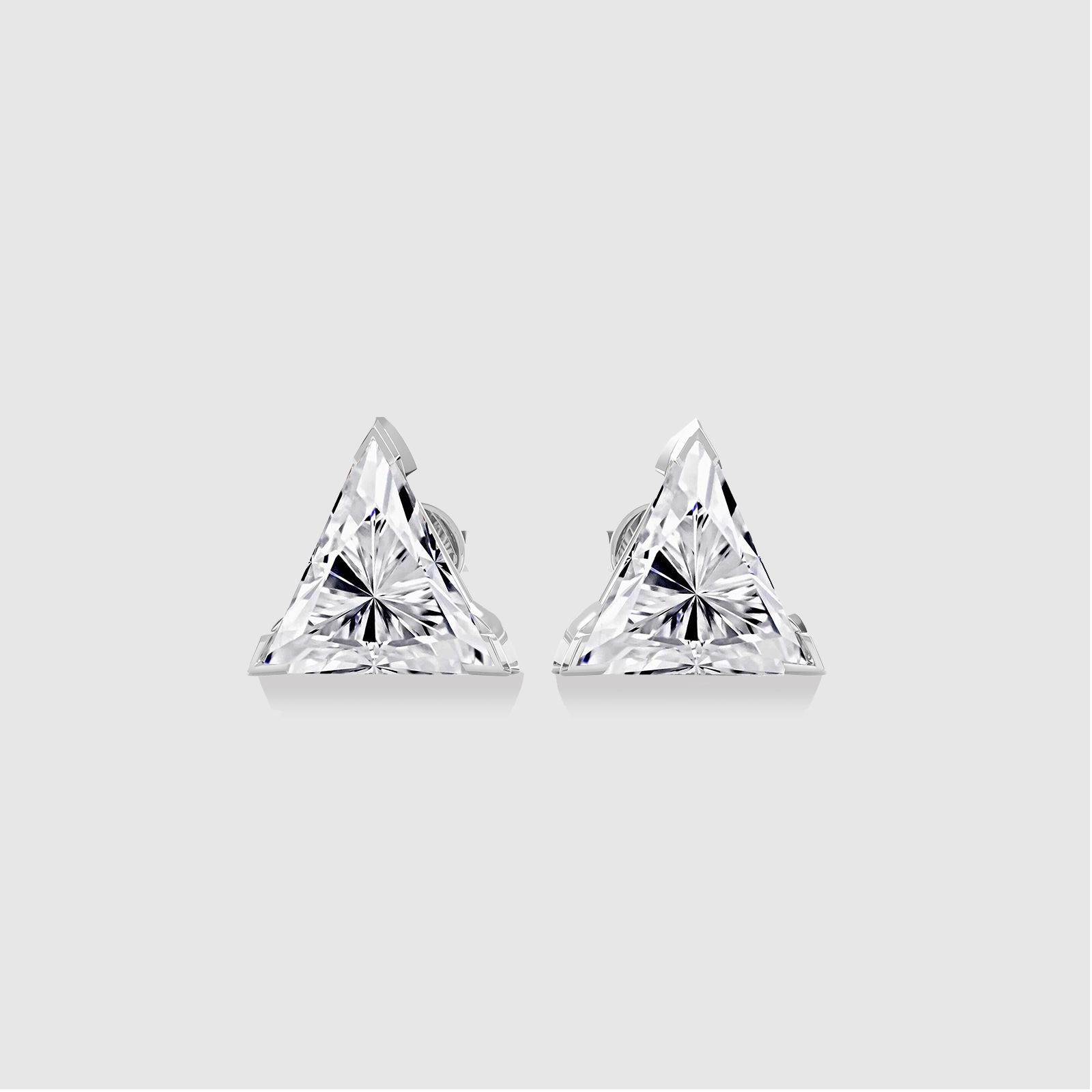 Trillion-Cut Diamond Stud Earrings, luxury fine jewelry