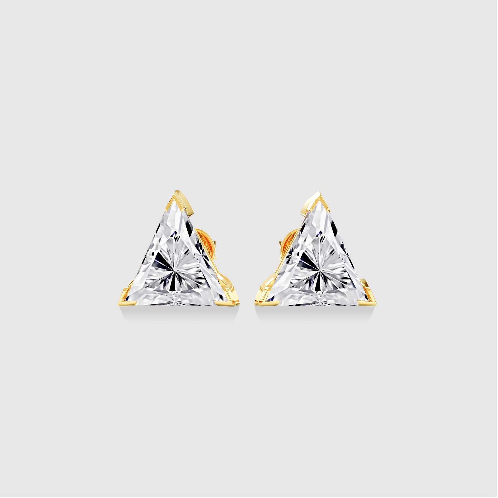 Trillion-Cut Diamond Stud Earrings
