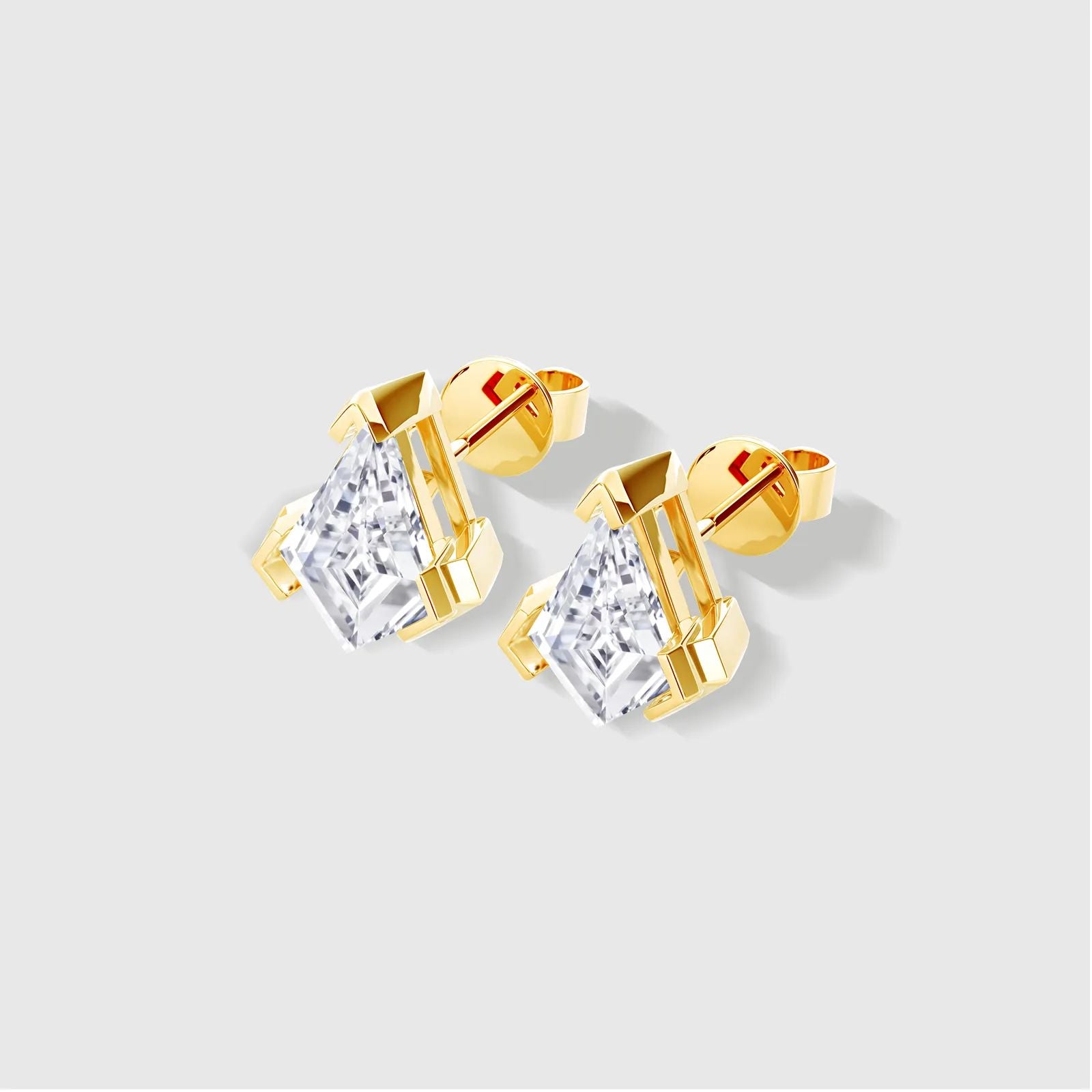 Gold kite-cut diamond earrings, fine jewelry