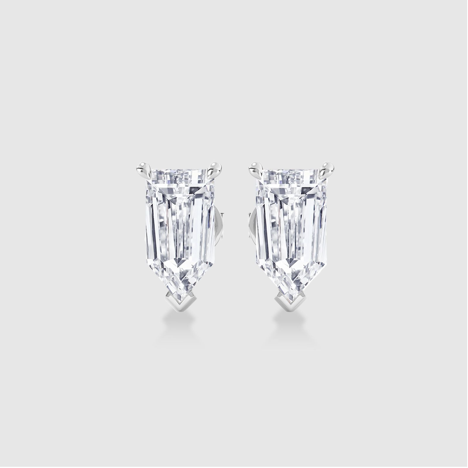 Elegant Bullet Cut Diamond Stud Earrings