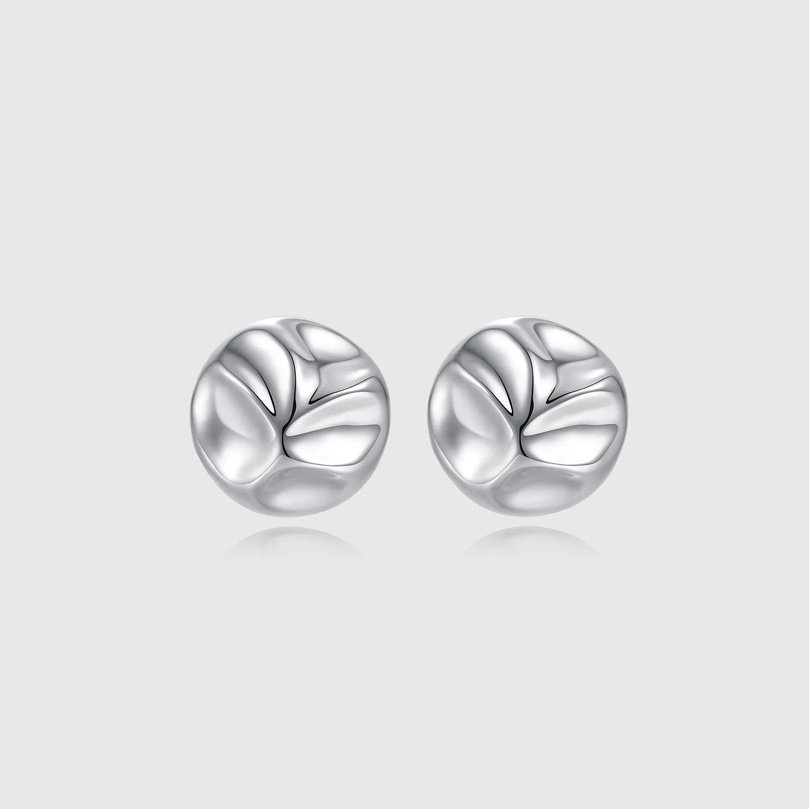 Hollow Gold Moon Texture Stud Earrings