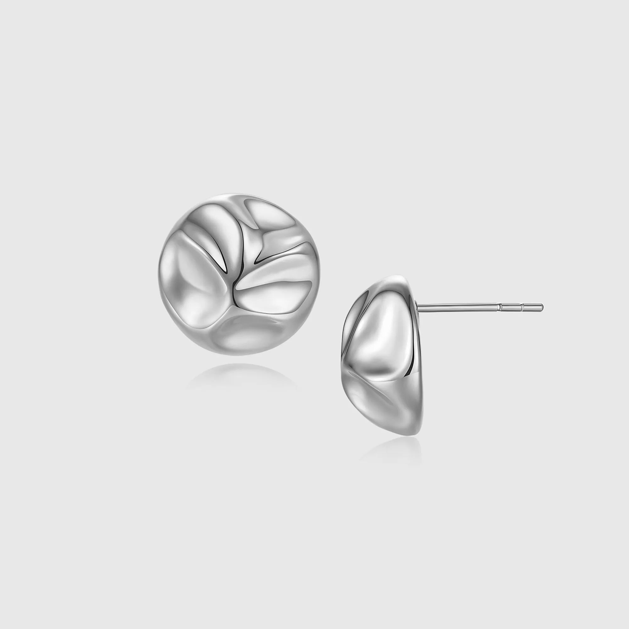 Hollow Gold Moon Texture Stud Earrings