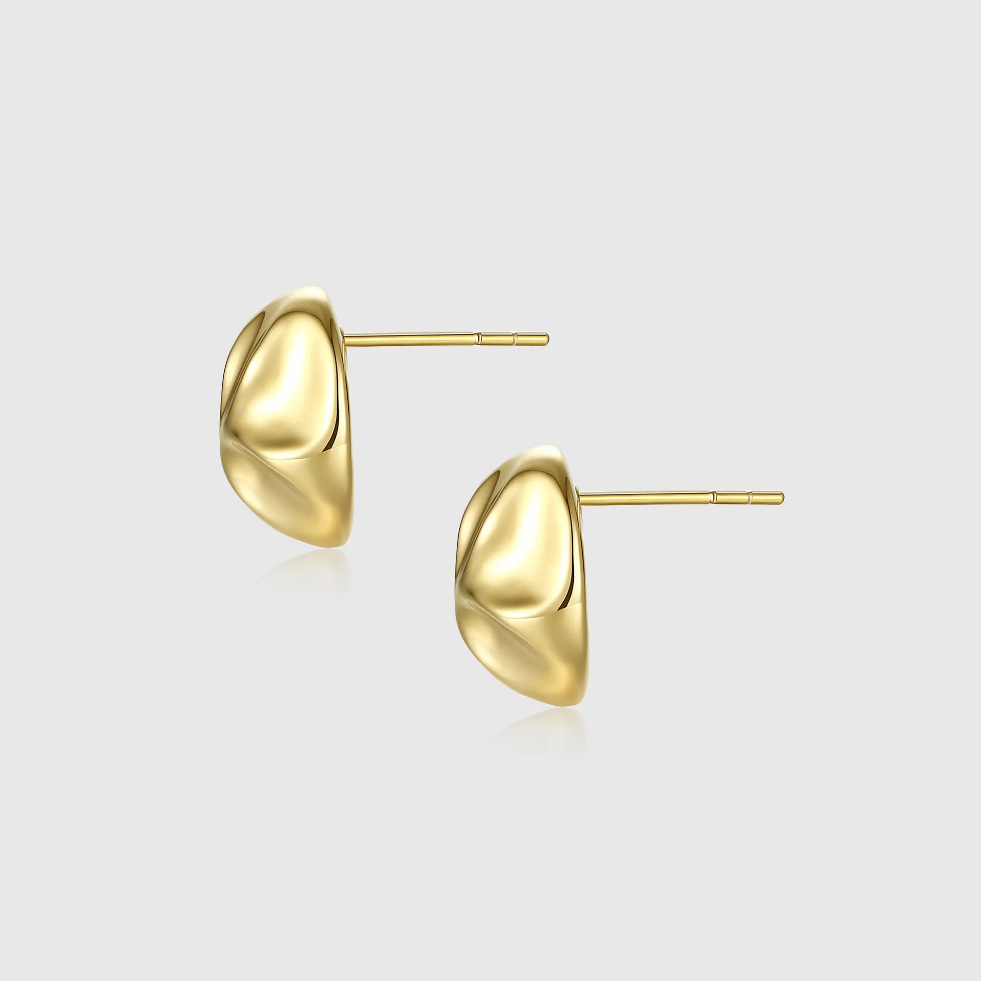 Hollow Gold Moon Texture Stud Earrings